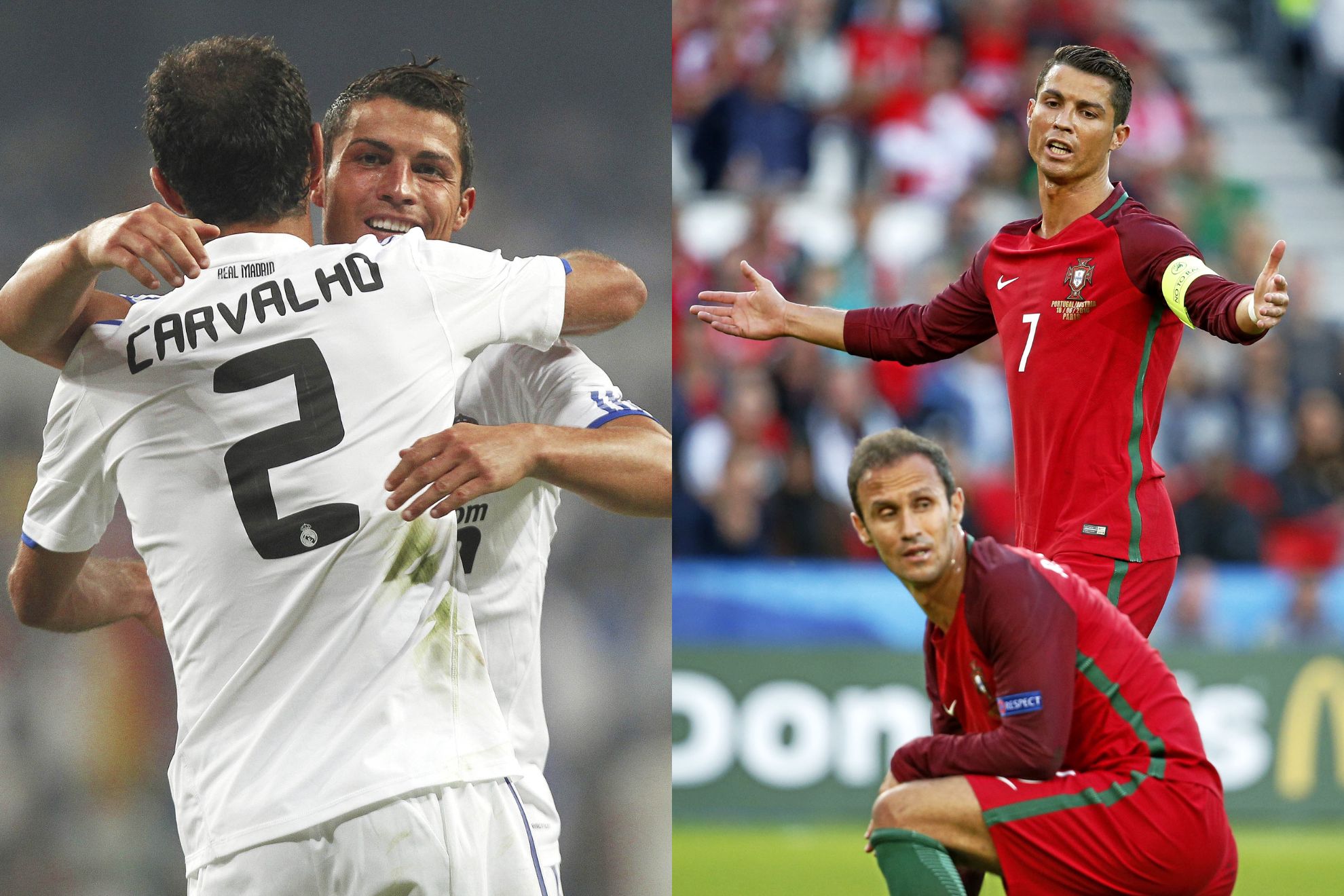 Cristiano Ronaldo y Ricardo Carvalho
