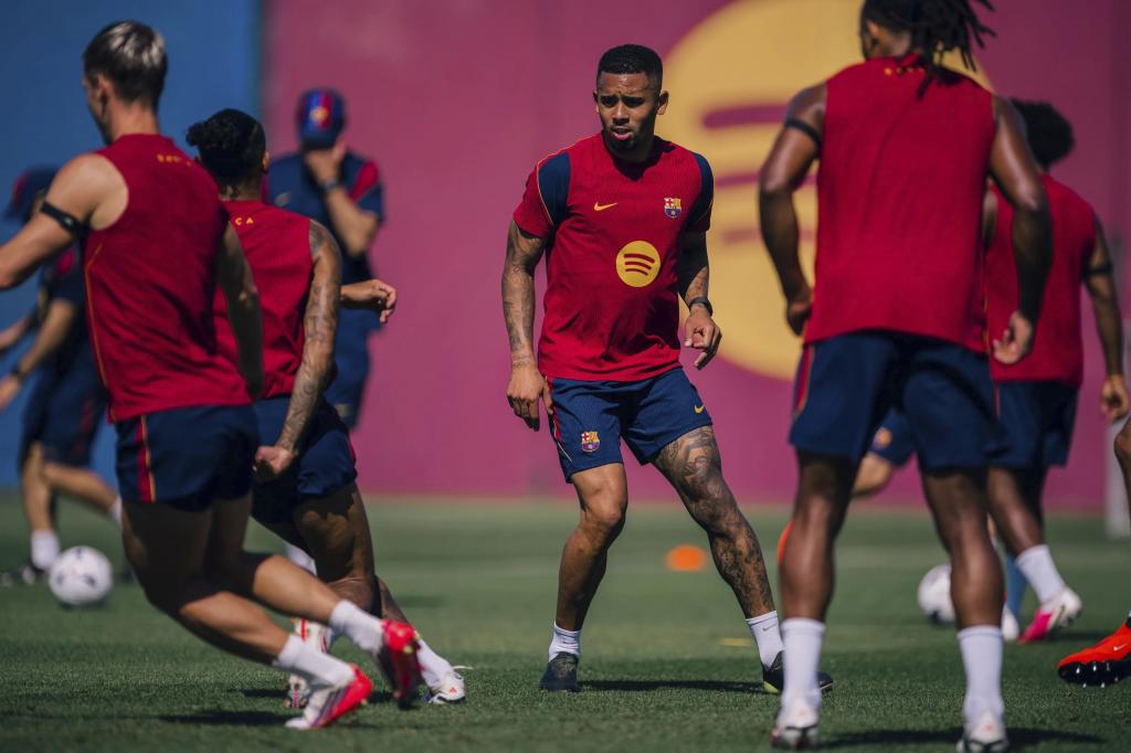 Gabriel Jesus, en un entrenamiento. FC BARCELONA