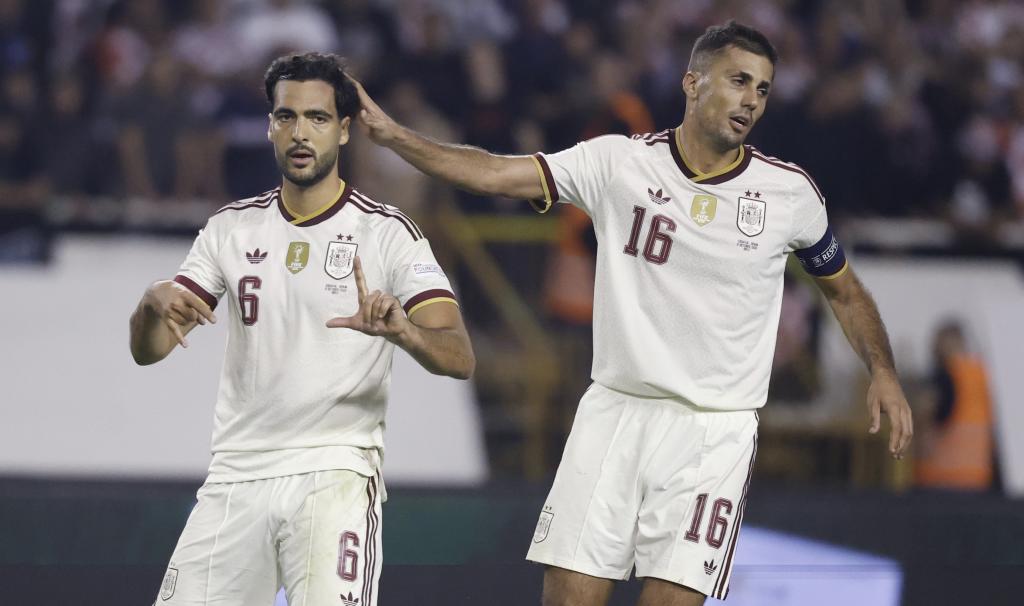 ESTADIO POLJUD PARTIDO CROACIA-ESPAÑA MERINO CELEBRA TRAS MARCAR