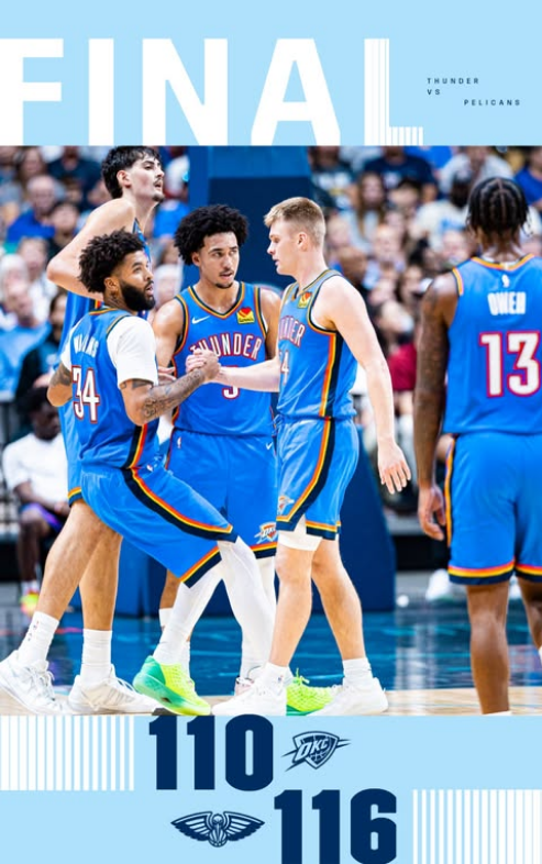 Aday Mara impacta a la NBA en su inmaculado estreno con los Thunder imponiendo su alcance de 2,97 m. Oklahoma City Thunder