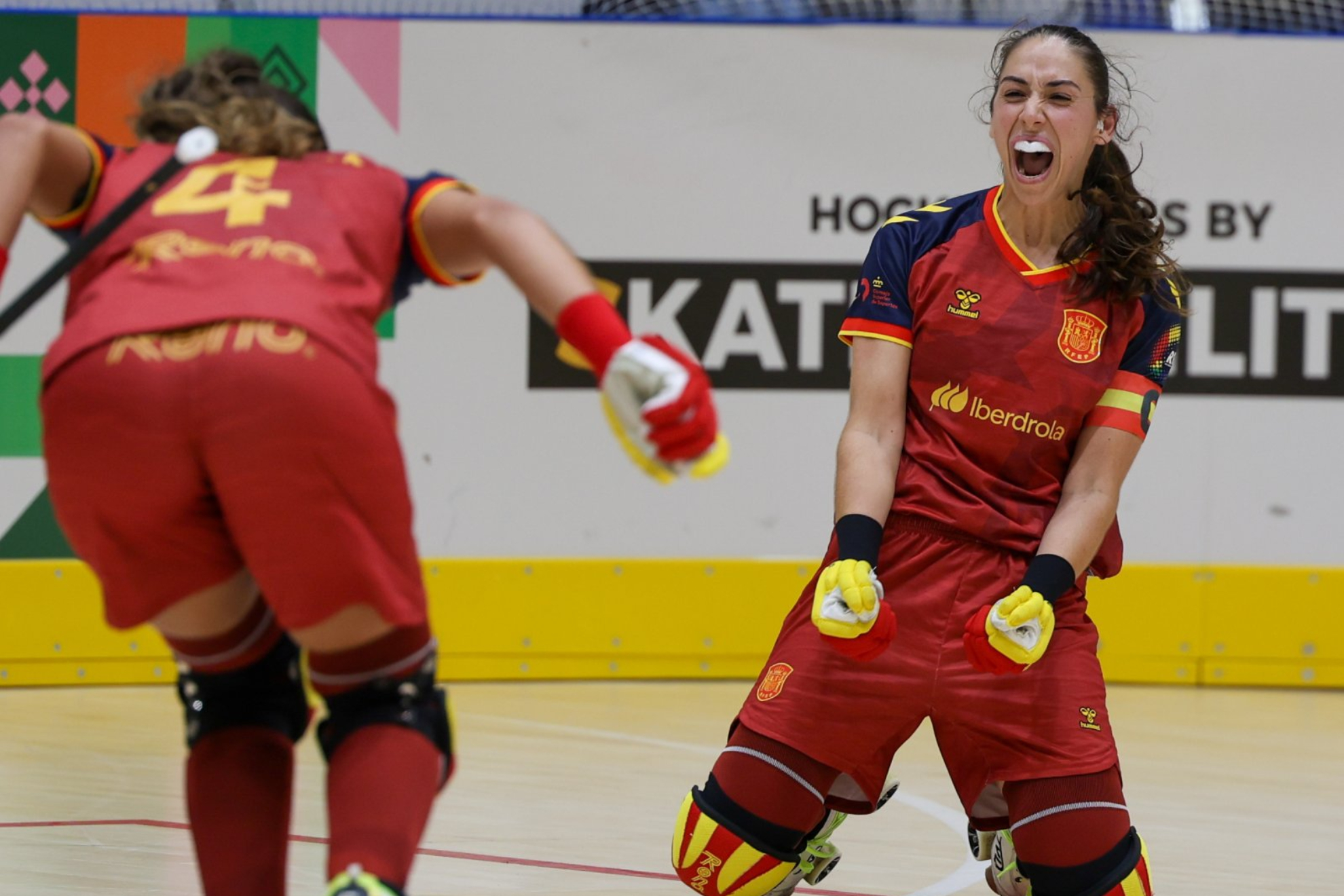Las jugadoras españolas celebran un gol. Luis Velasco/RFEP