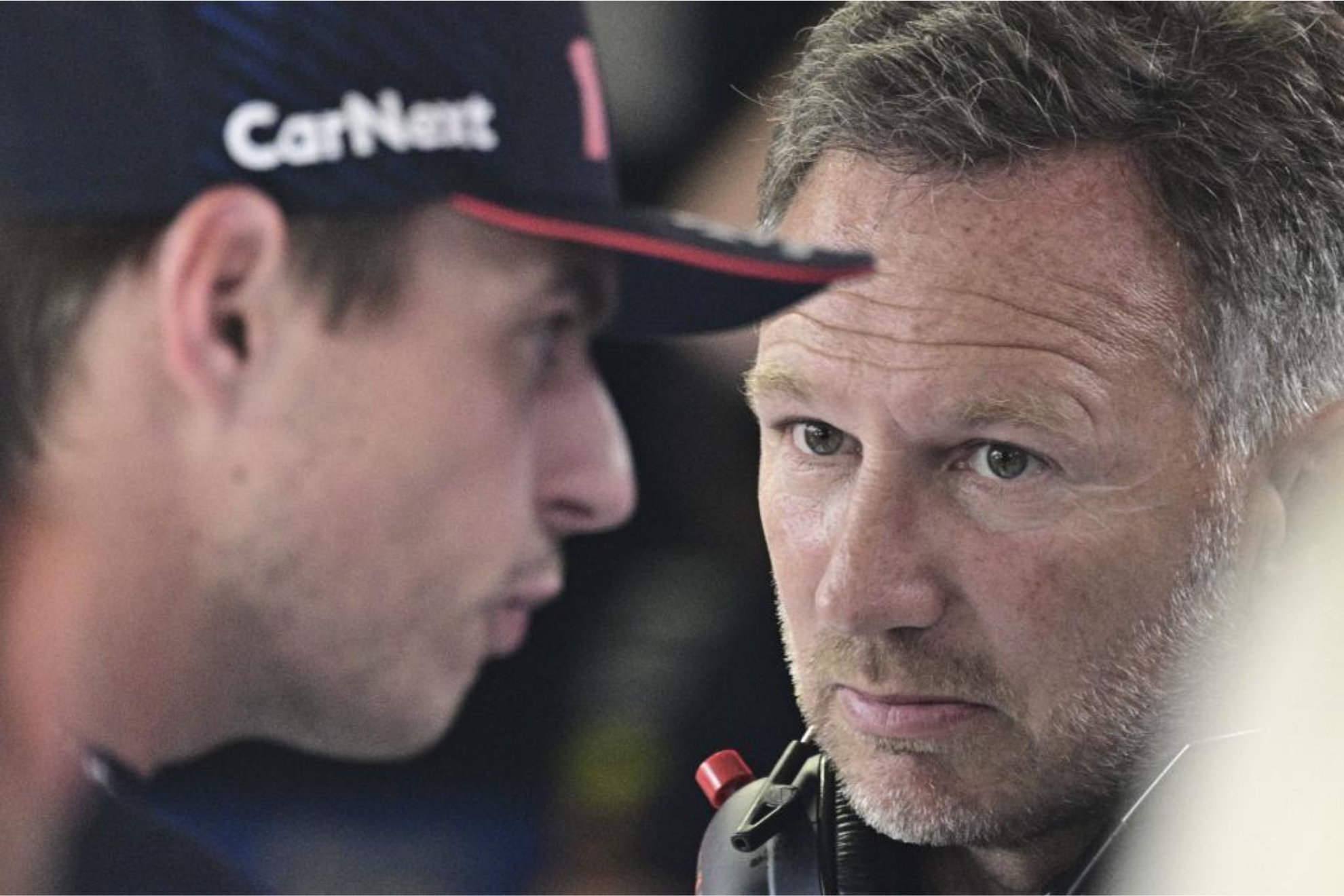 Christian Horner junto a Max Verstappen durante el GP de Italia 2023.