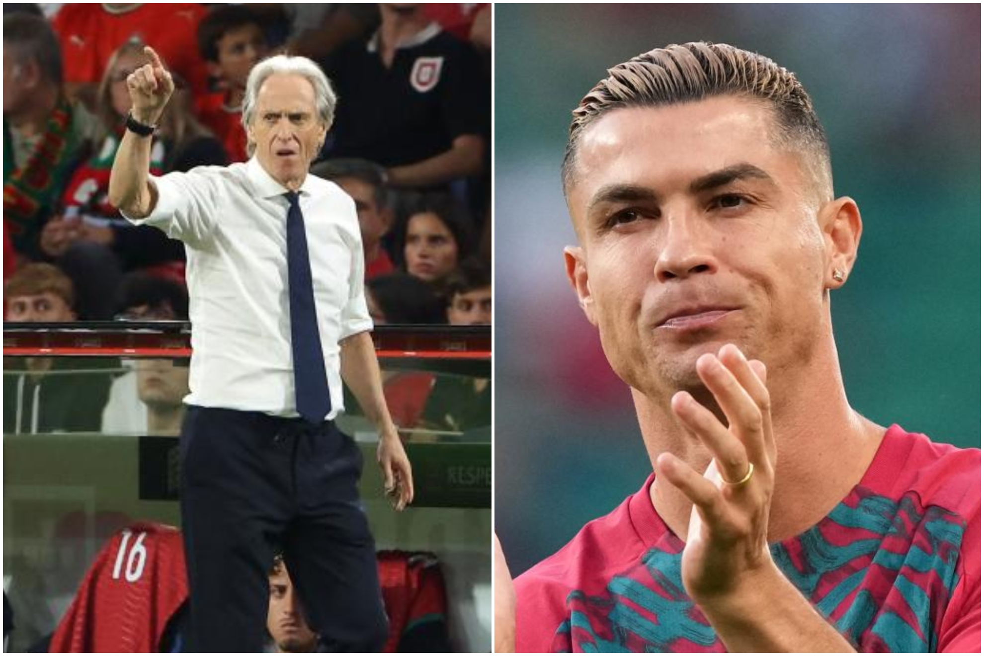 Un montaje con una imagen de Jorge Jesus y Cristiano Ronaldo.