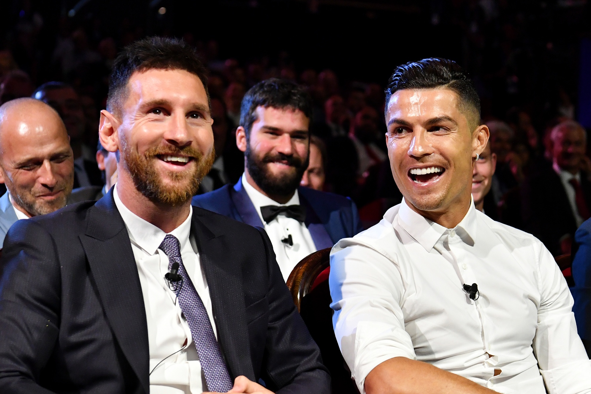 Messi y Cristiano, en una gala UEFA. GETTY IMAGES