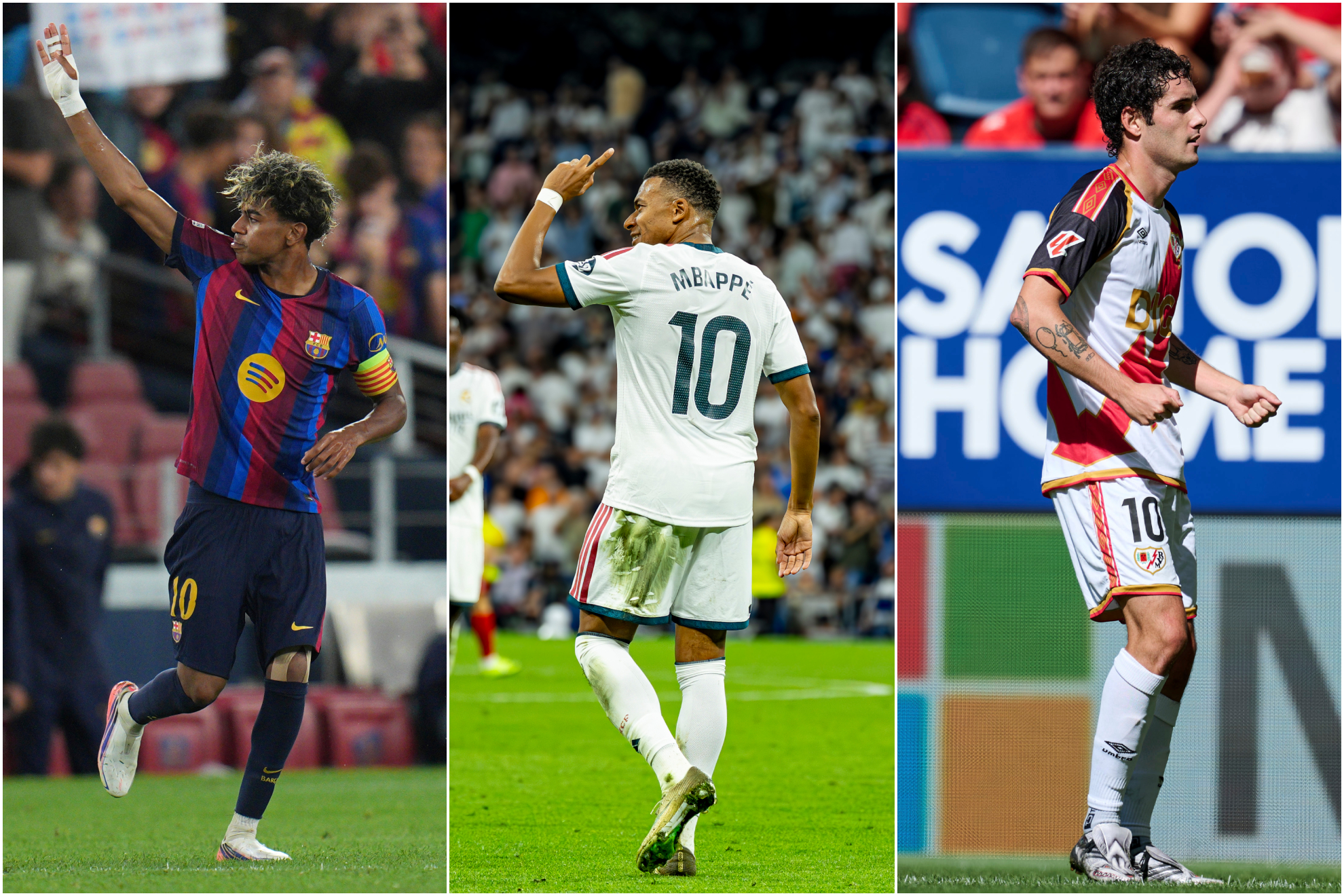 Lamine Yamal, Kylian Mbappé e Sergio Camello