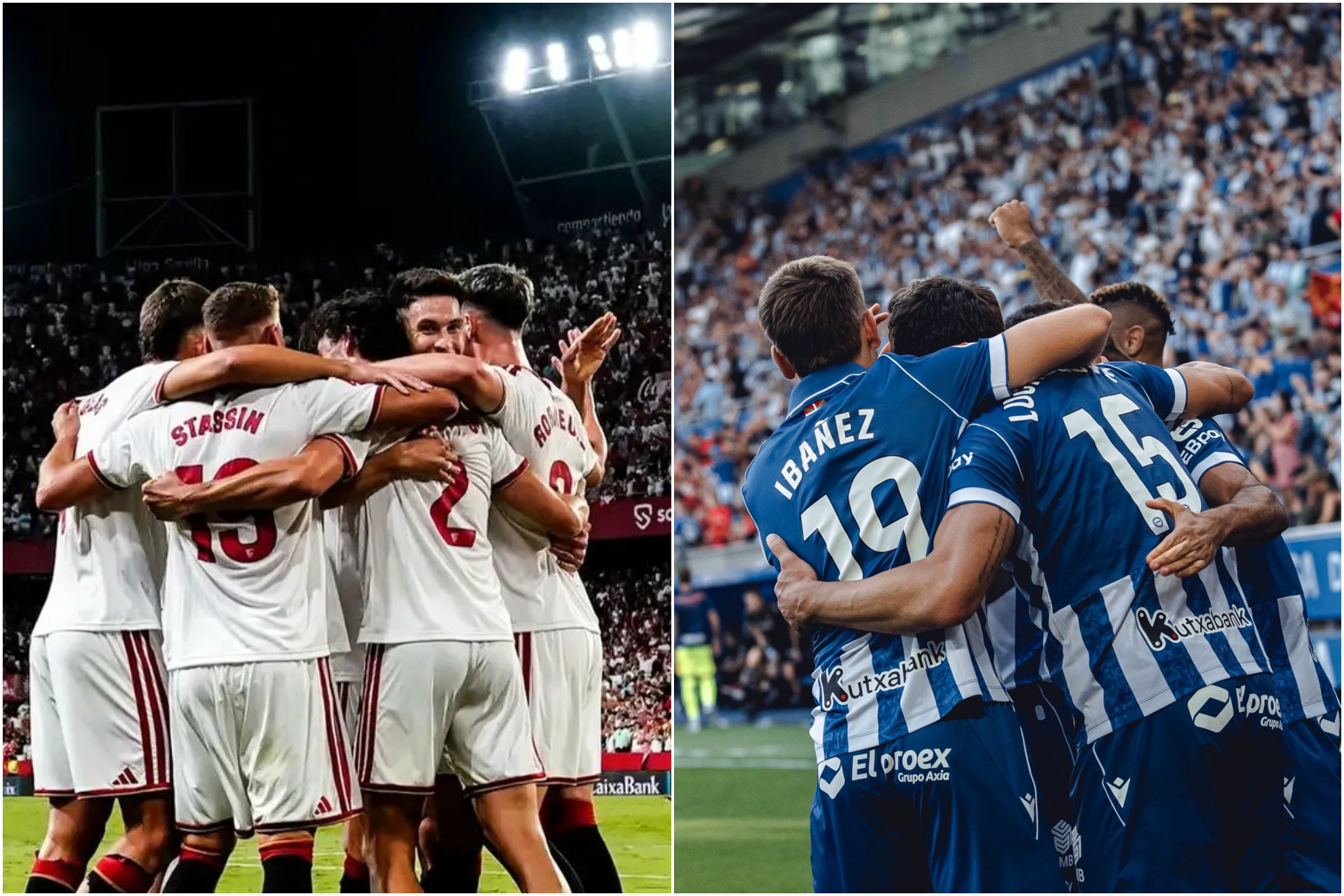 Giocatori del Siviglia e dell'Alavés