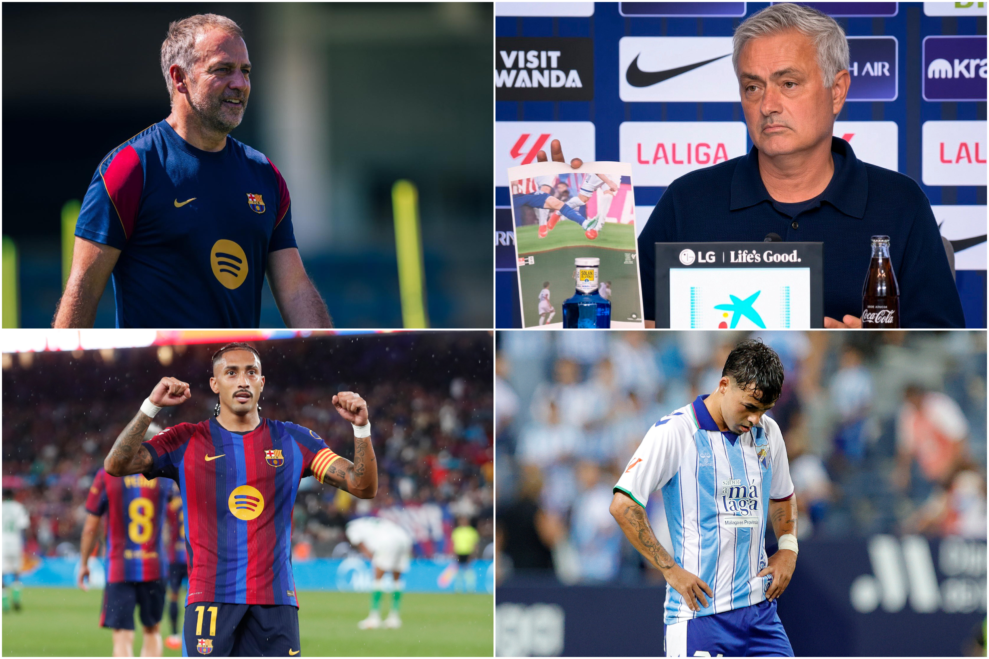 Flick, Mourinho, Raphinha y Rafita
