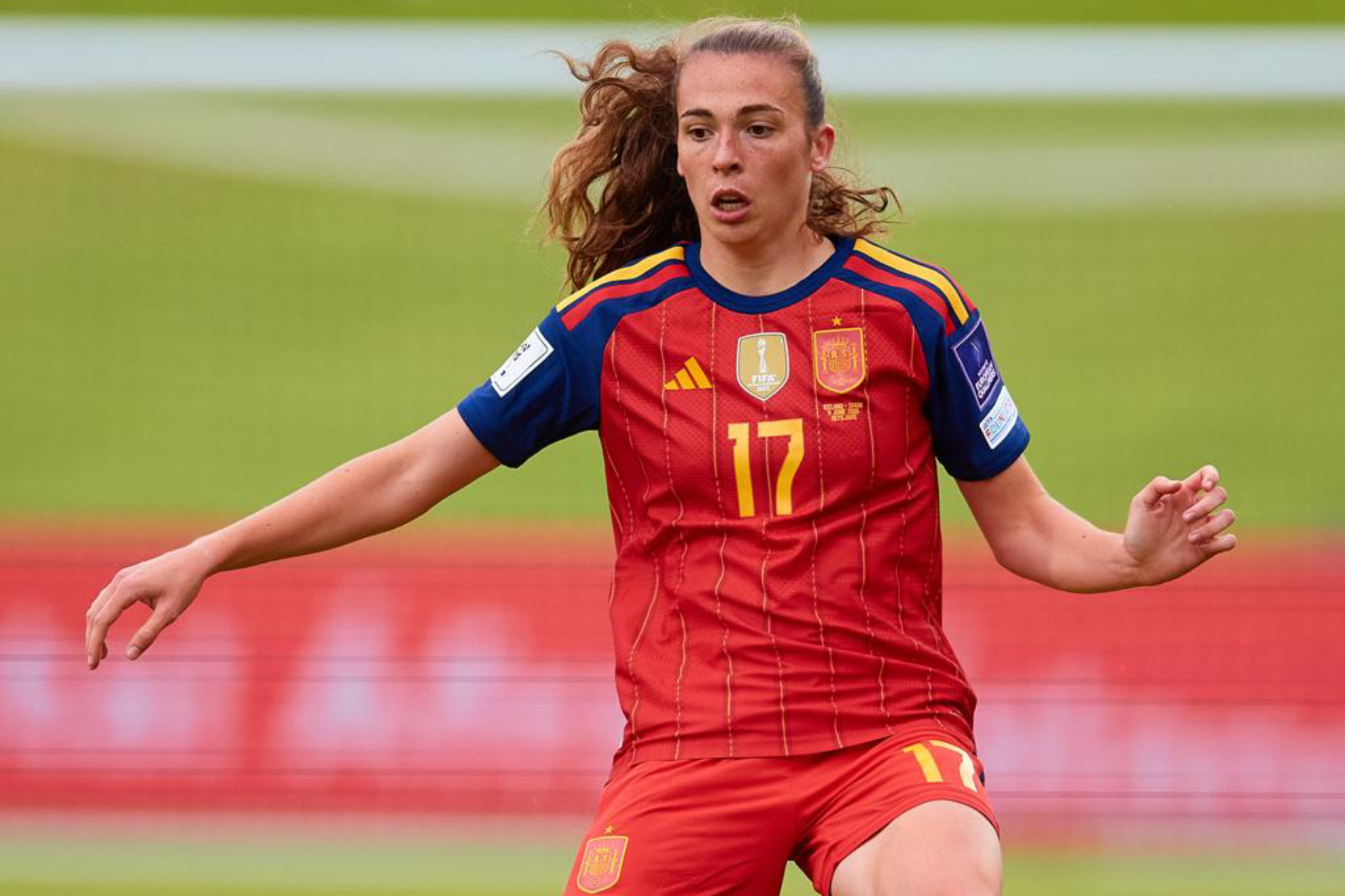 Lucía Corrales, durante un partido con la selección española RFEF