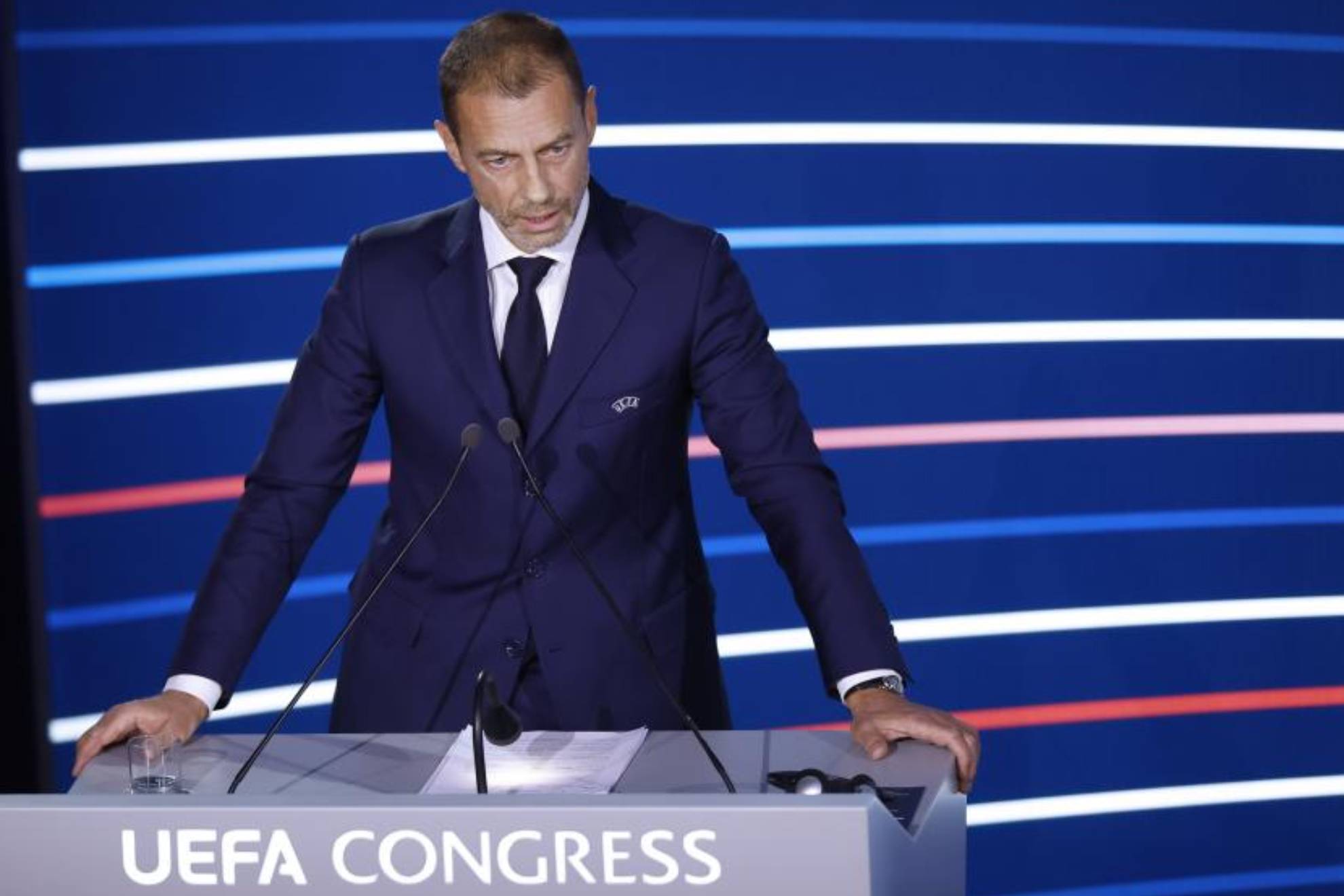 Aleksander Ceferin, en un Congreso de la UEFA. EFE