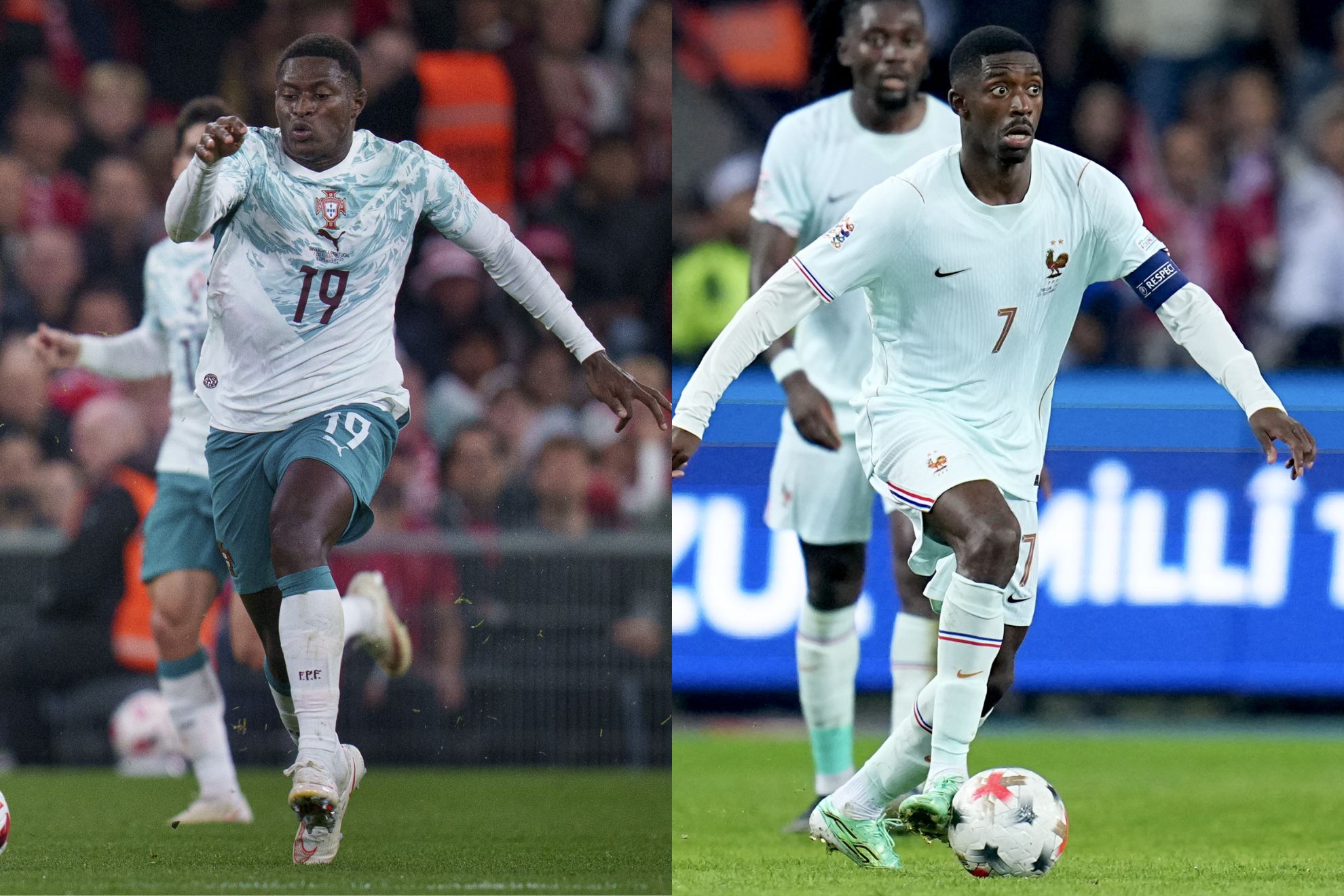 Nuno Mendes y Ousmane Dembélé