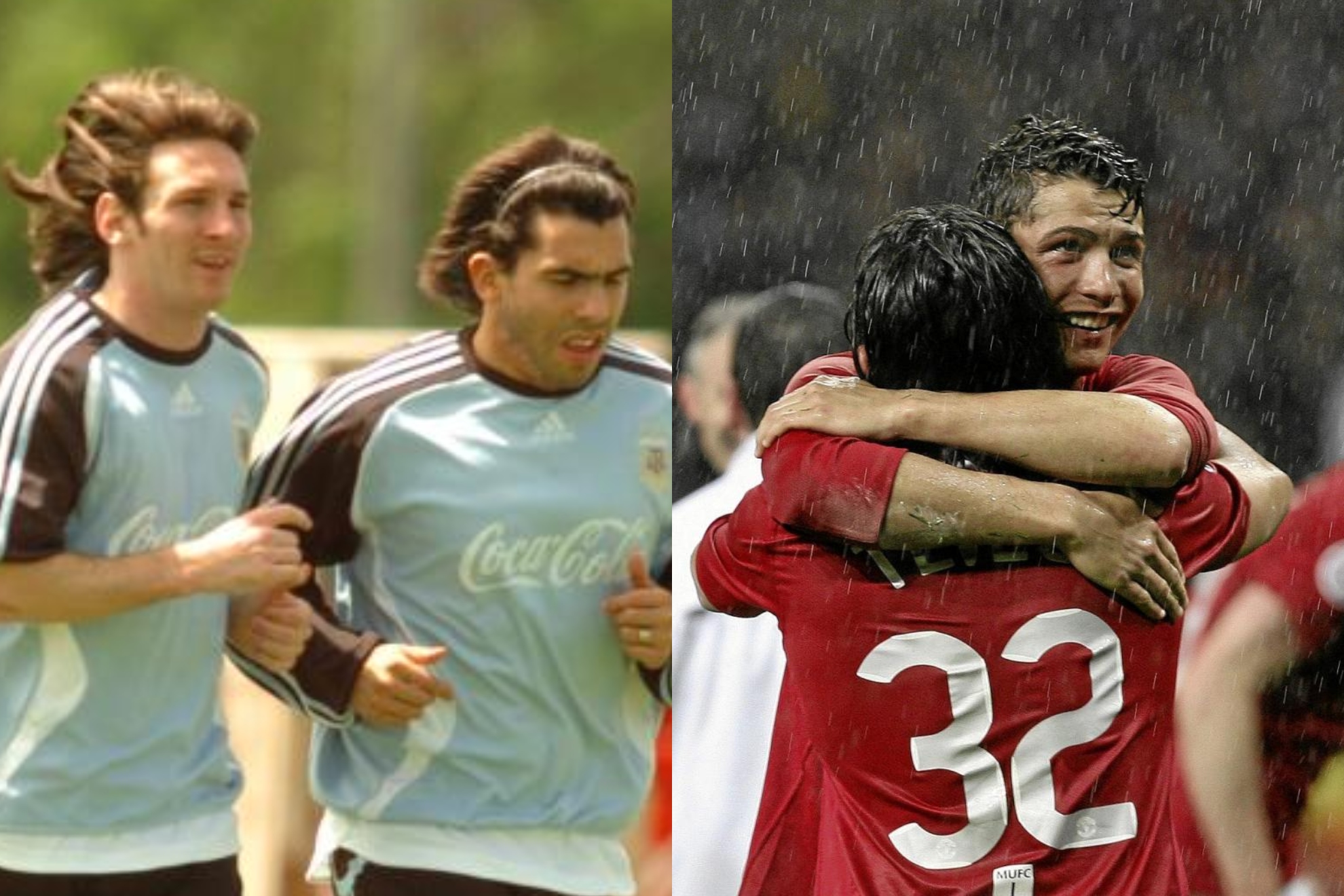Tévez, con Messi y Cristiano.