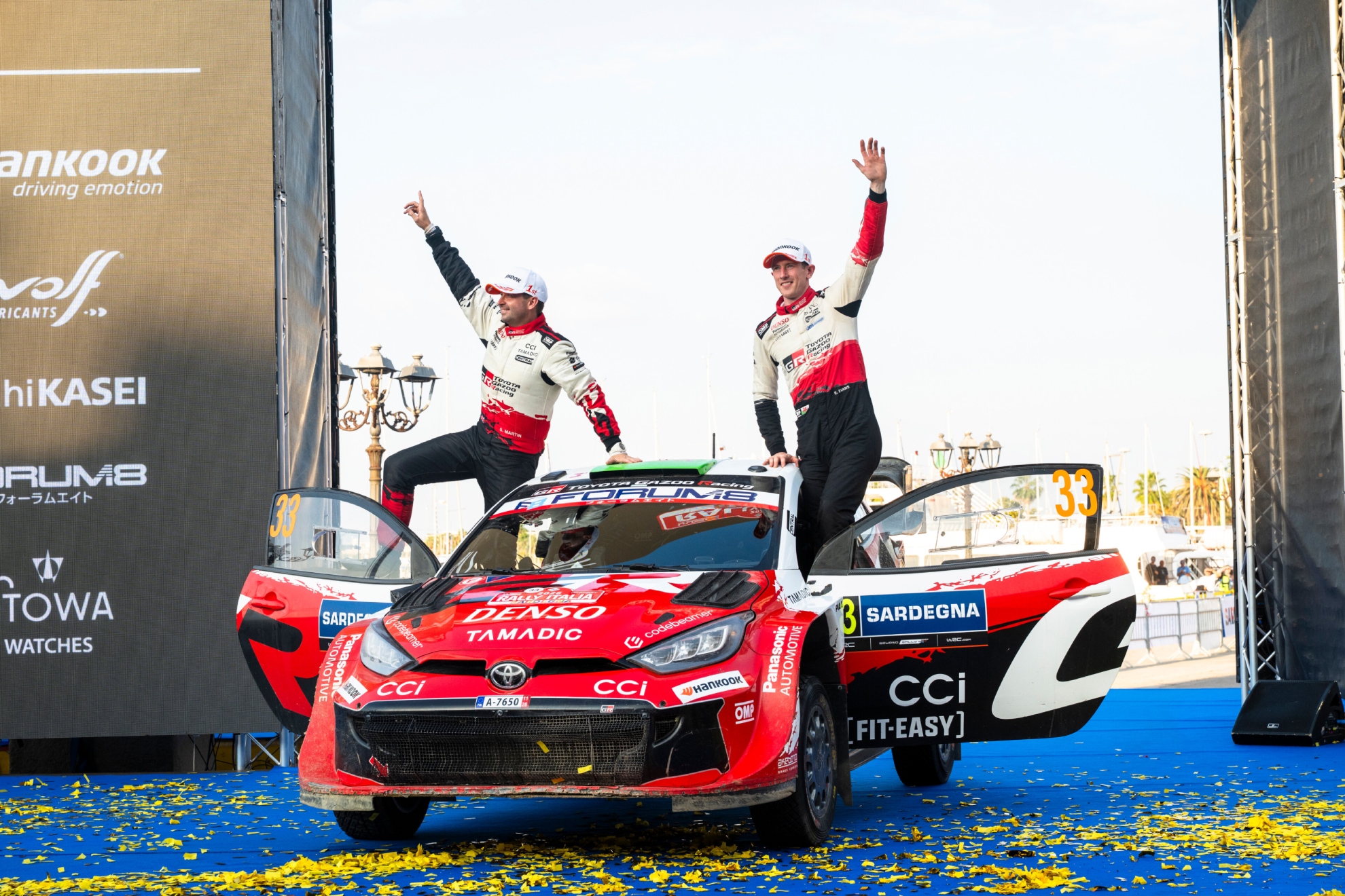 Evans celebra el título mundial de 2026. RED BULL
