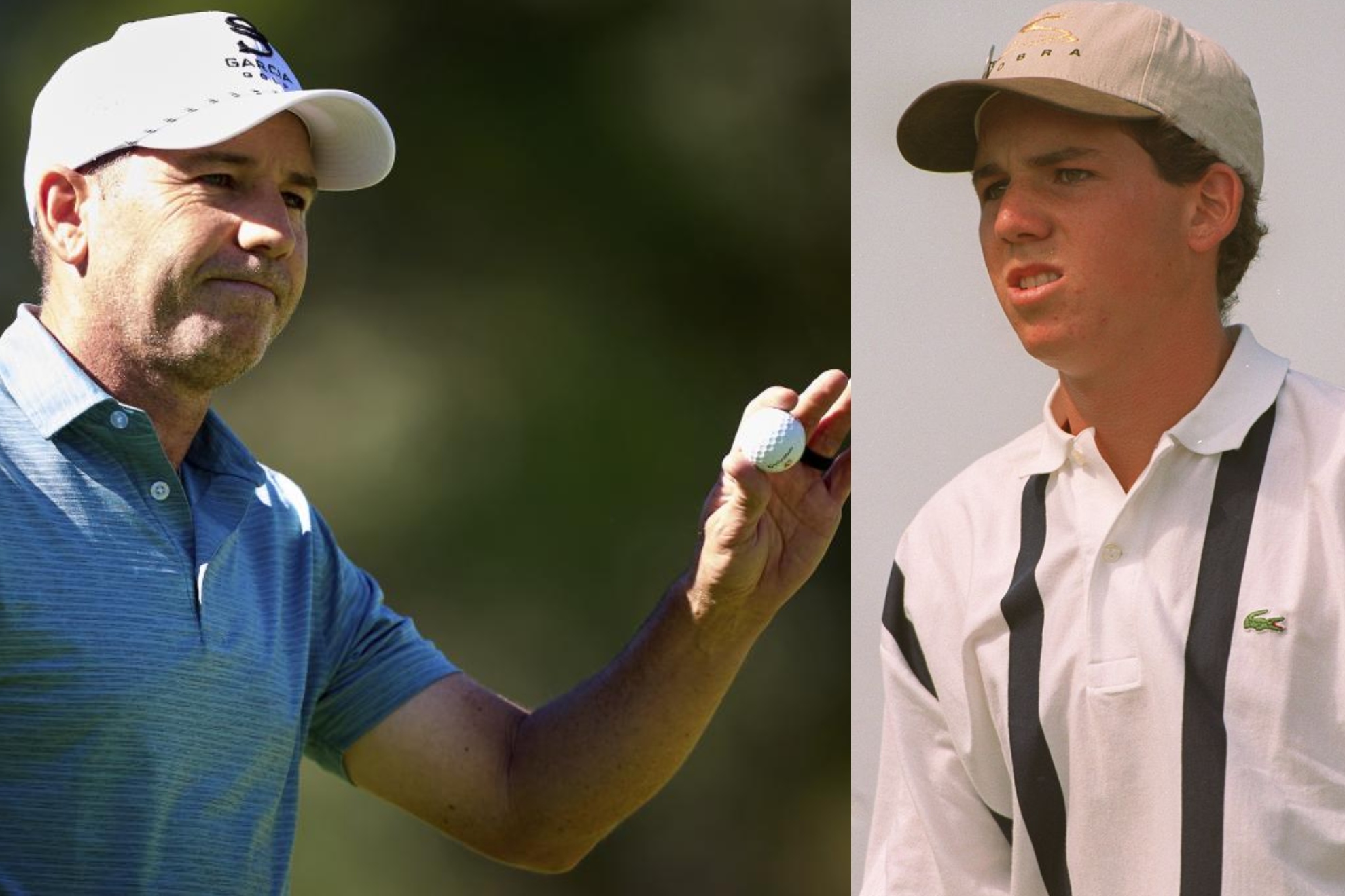 Sergio García el sábado del Open de España y en 1996 EFE/GETTY IMAGES