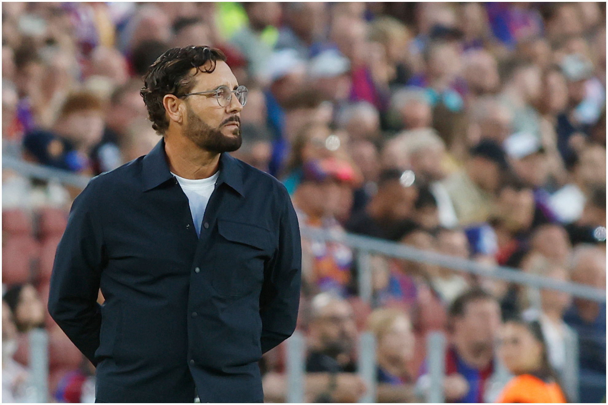José Bordalás durante el partido ante el Barça.