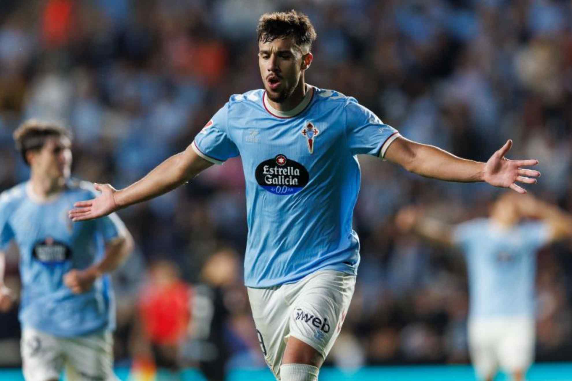 Álvaro Marín, celebrando un gol al filial de la Real.