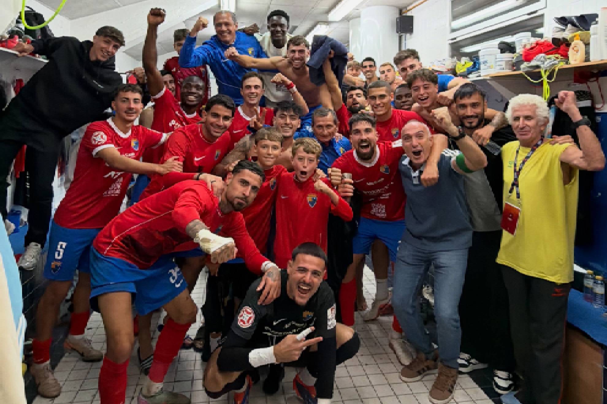 El vestuario del Teruel fue una fiesta tras un triunfo de mucho mérito