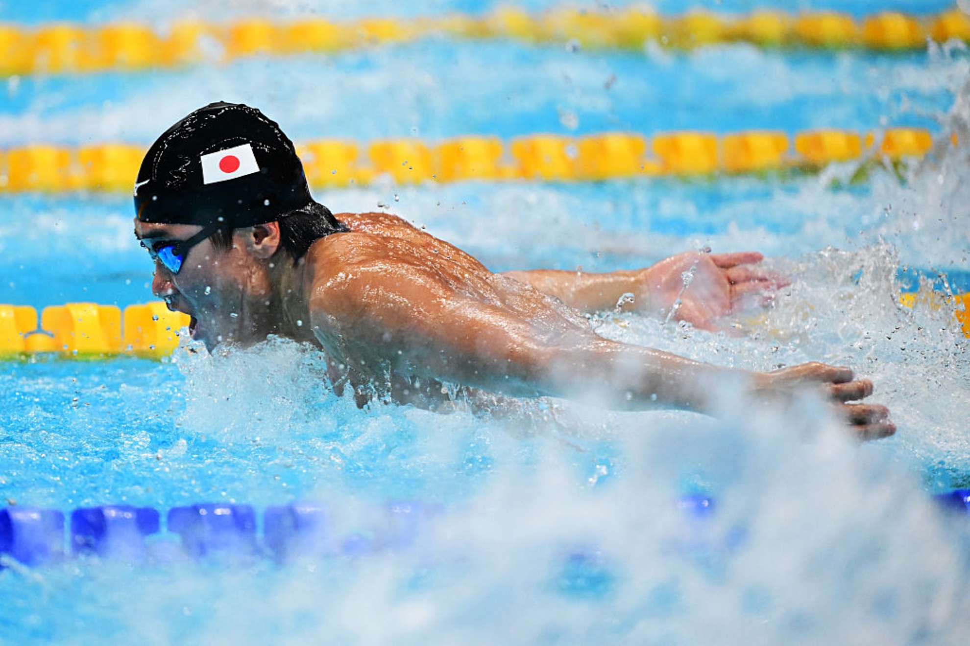 Tomoyoshi Matsushita (21) en el estilo mariposa GETTY IMAGES