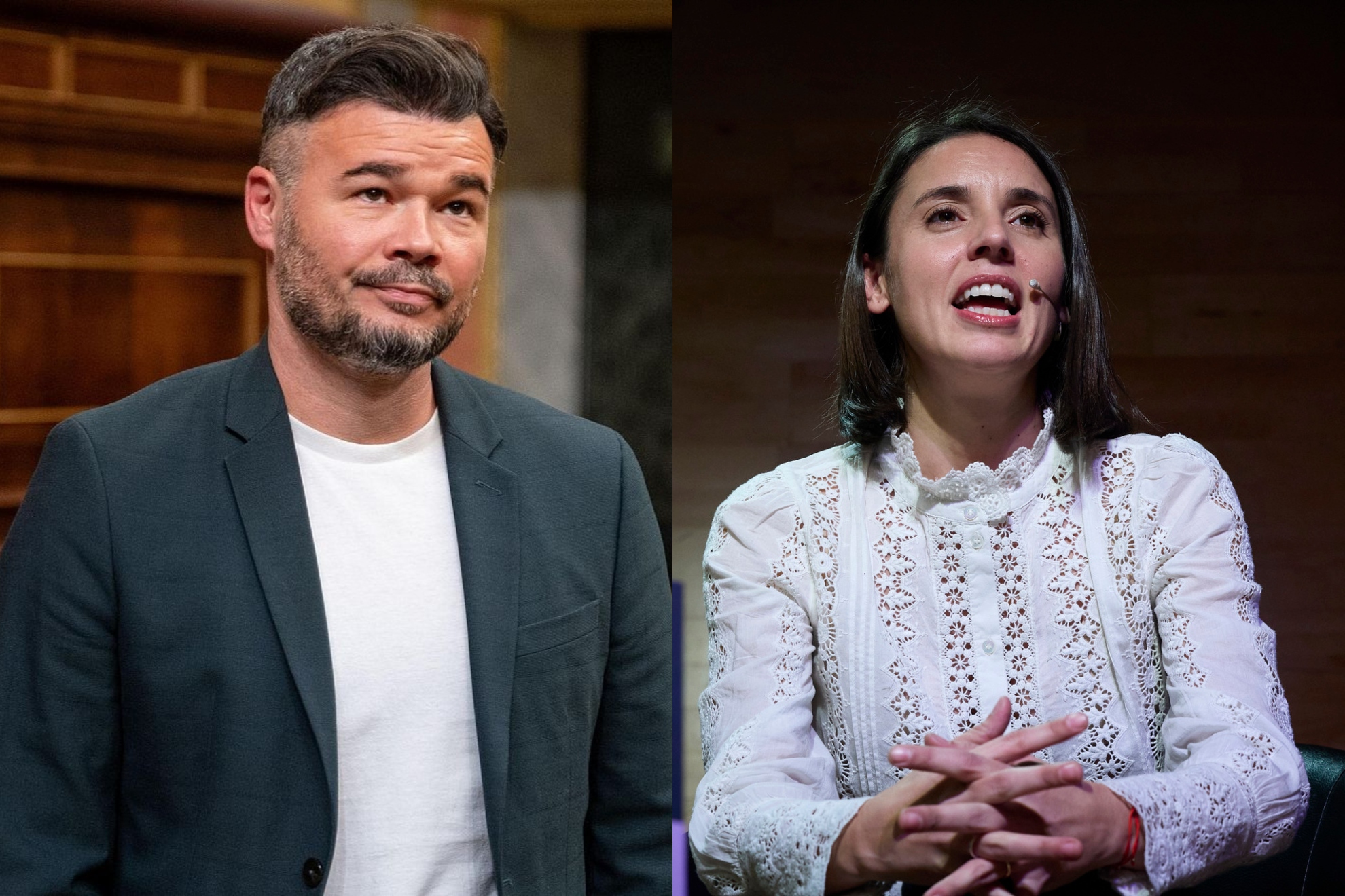 Gabriel Rufián e Irene Montero.