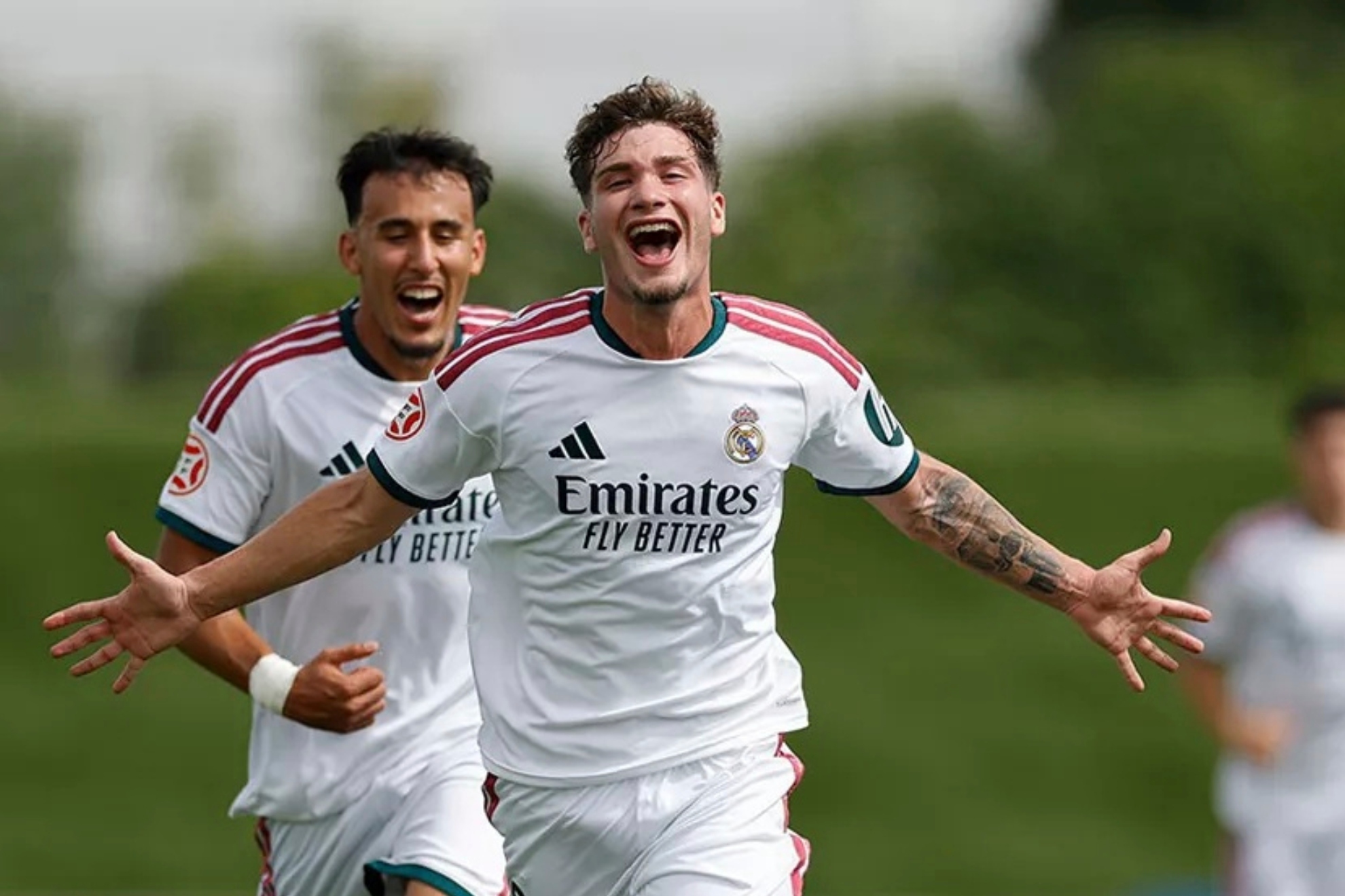 Cestero, celebrando un gol con el Castilla. REALMADRID.COM
