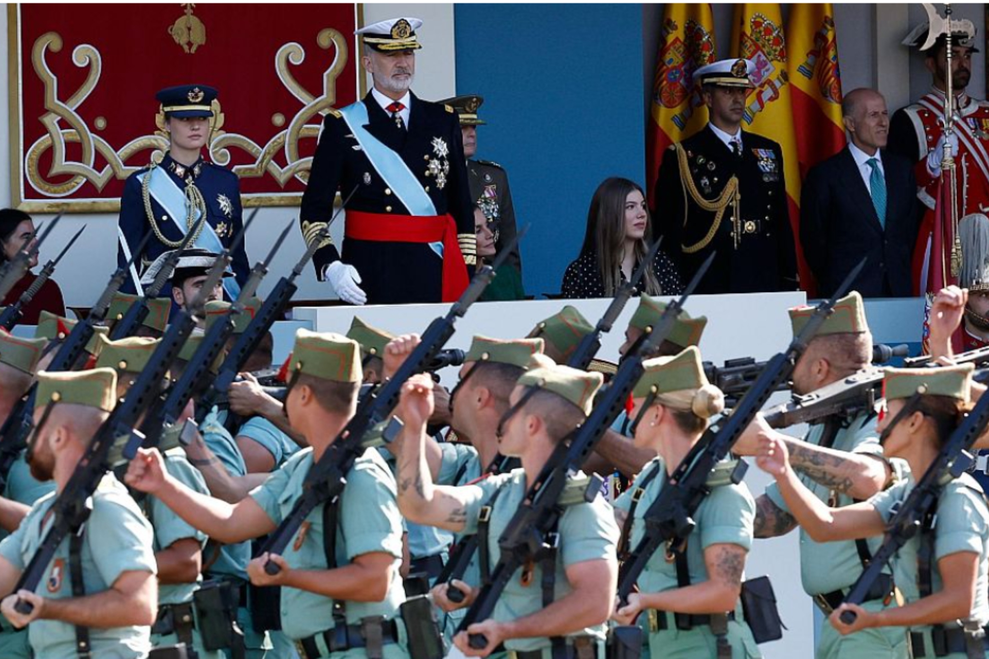 Desfile militar del 12 de Octubre en Madrid.