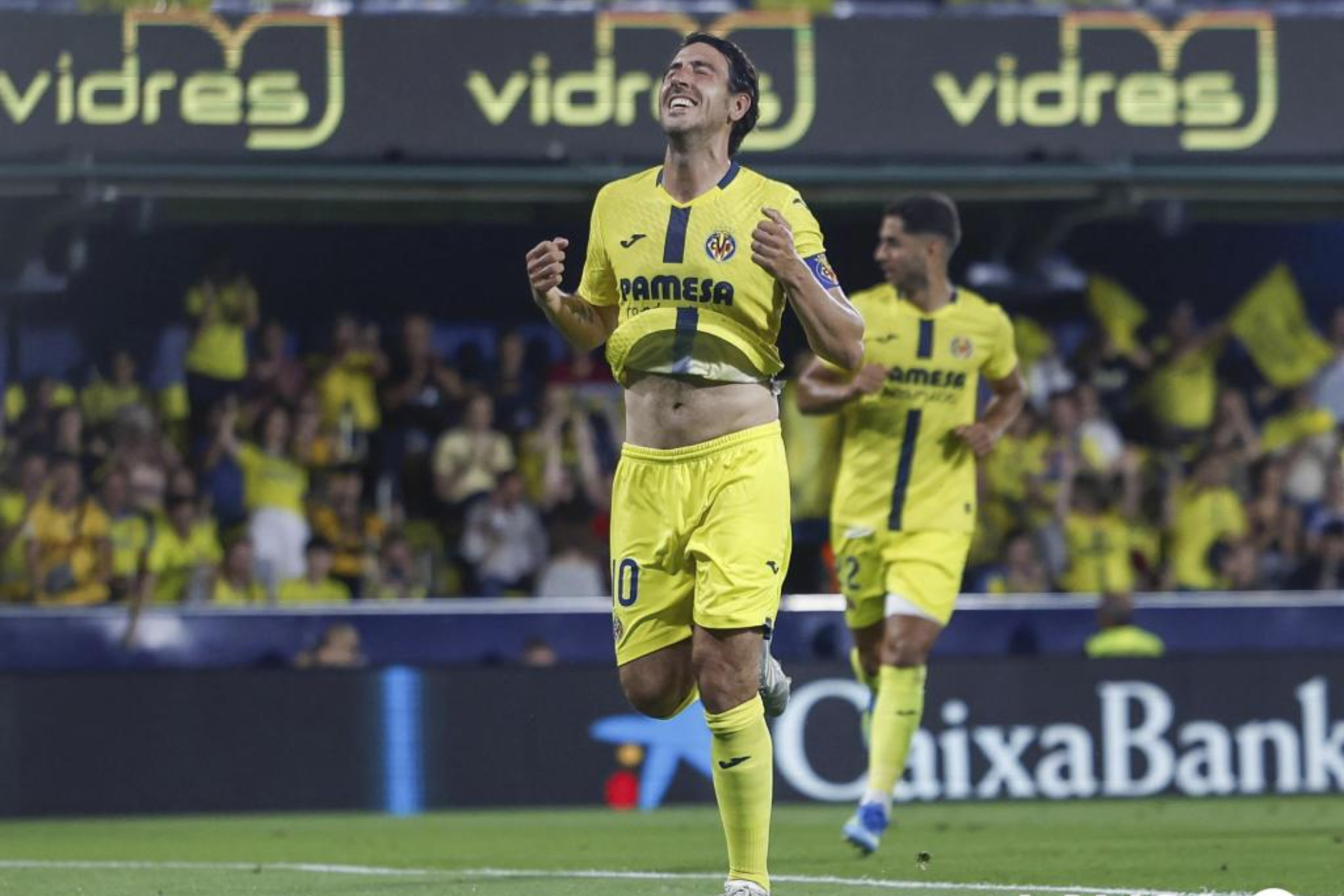 Dani Parejo celebra un gol con el Villarreal. LALIGA
