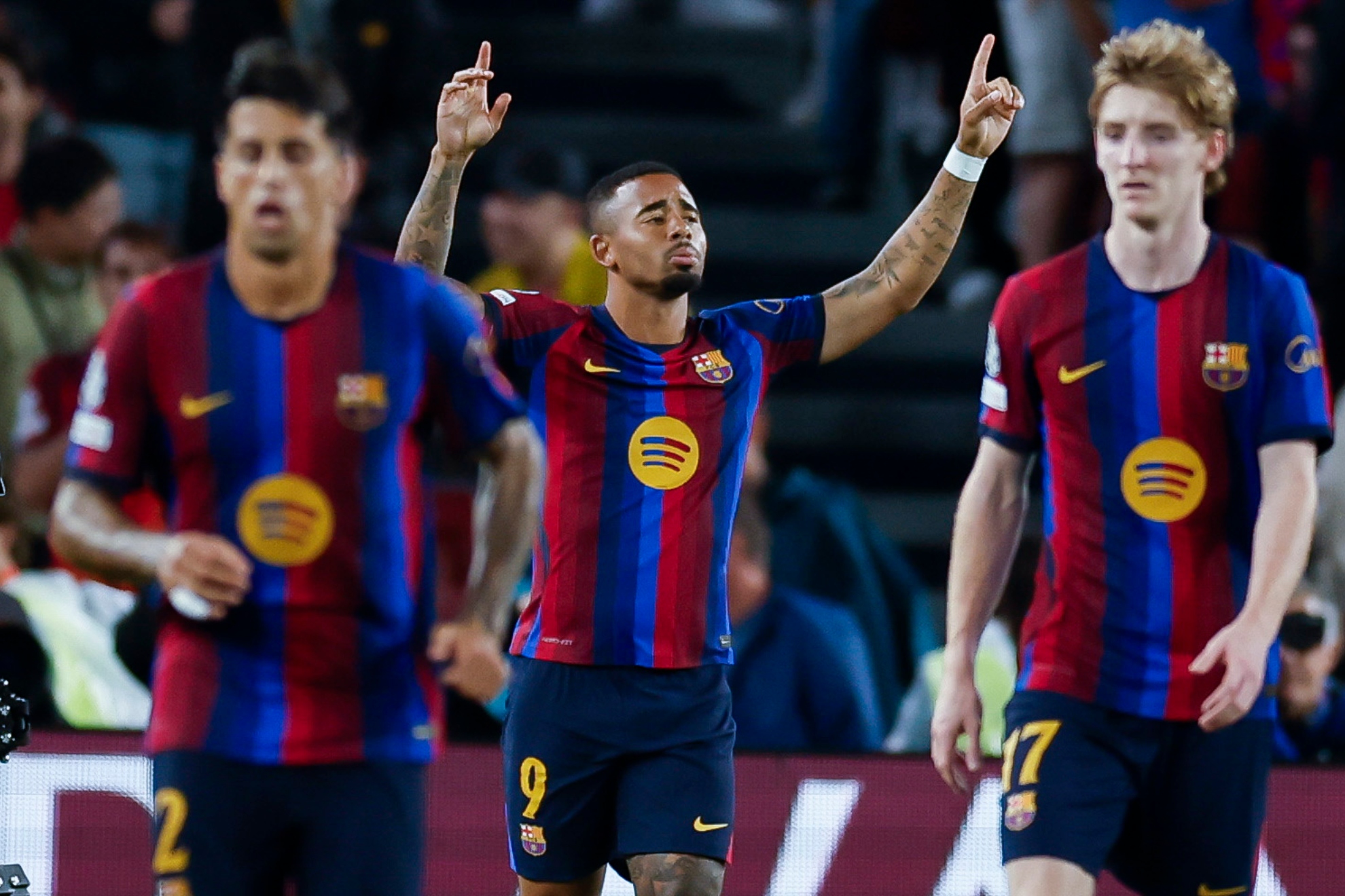 Gabriel Jesus celebra un gol ante el Feyenoord. EFE