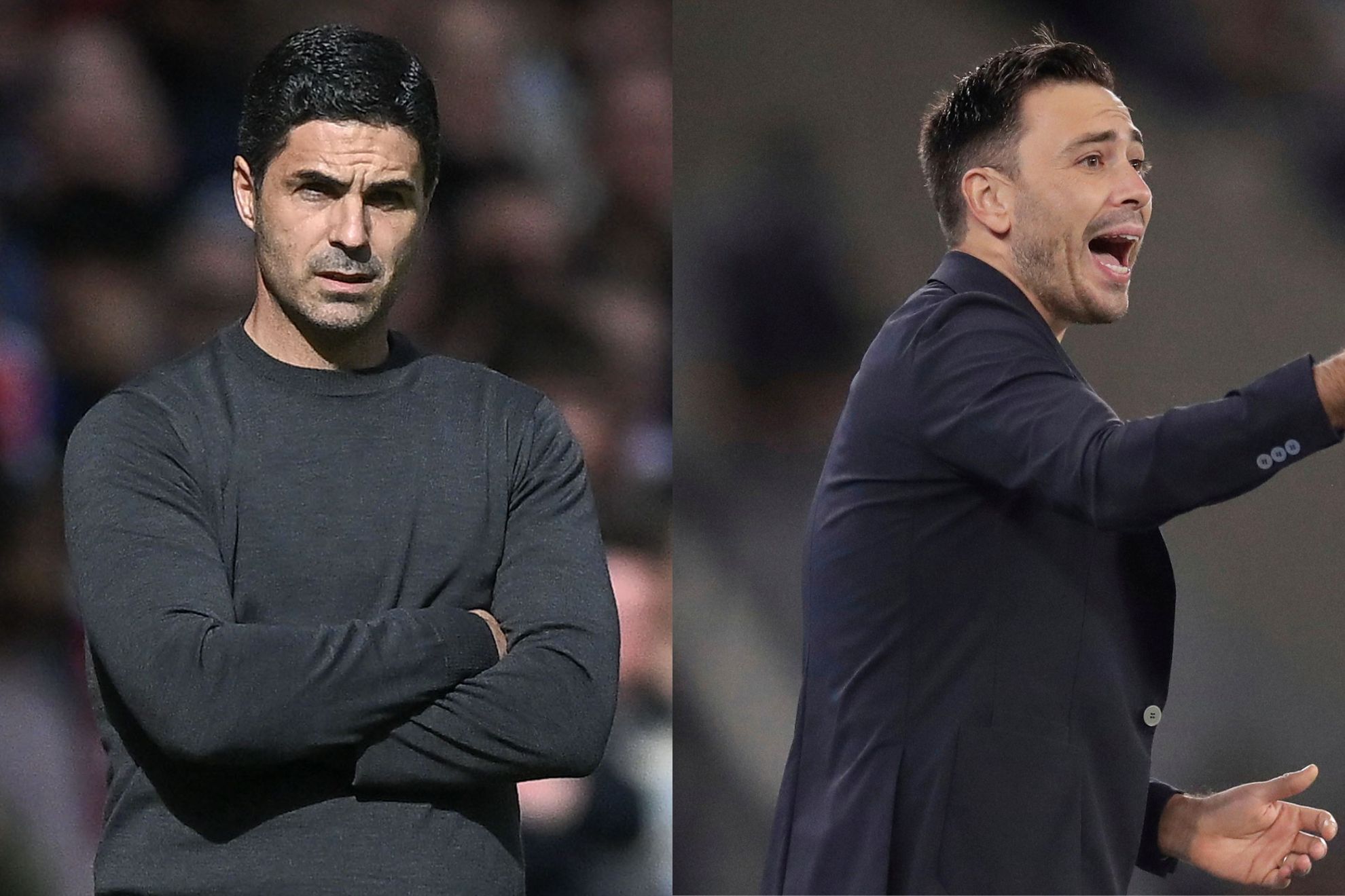Mikel Arteta y Davide Ancelotti