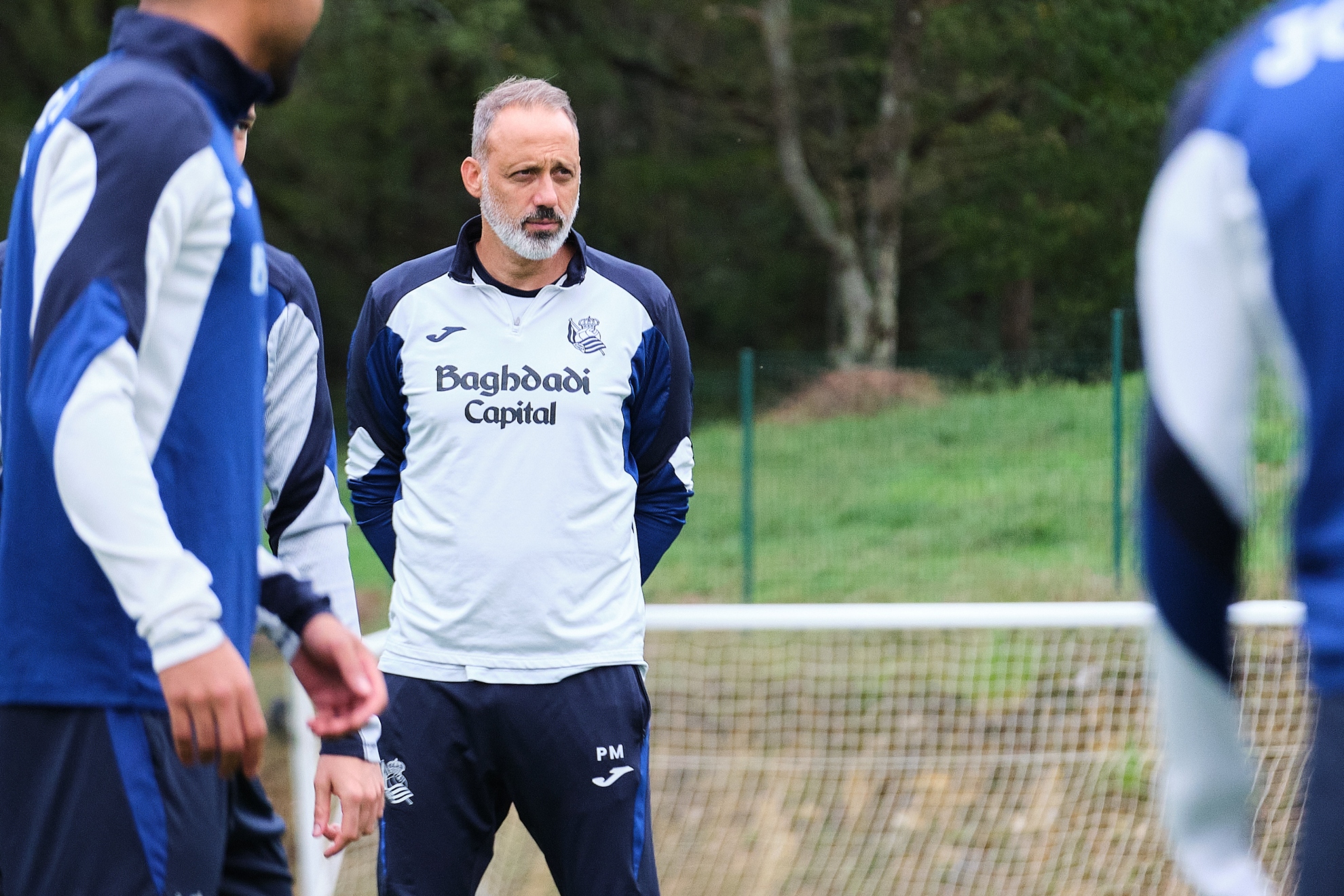 Pellegrino Matarazzo, durante uno de sus últimos entrenamientos con la Real. REAL SOCIEDAD