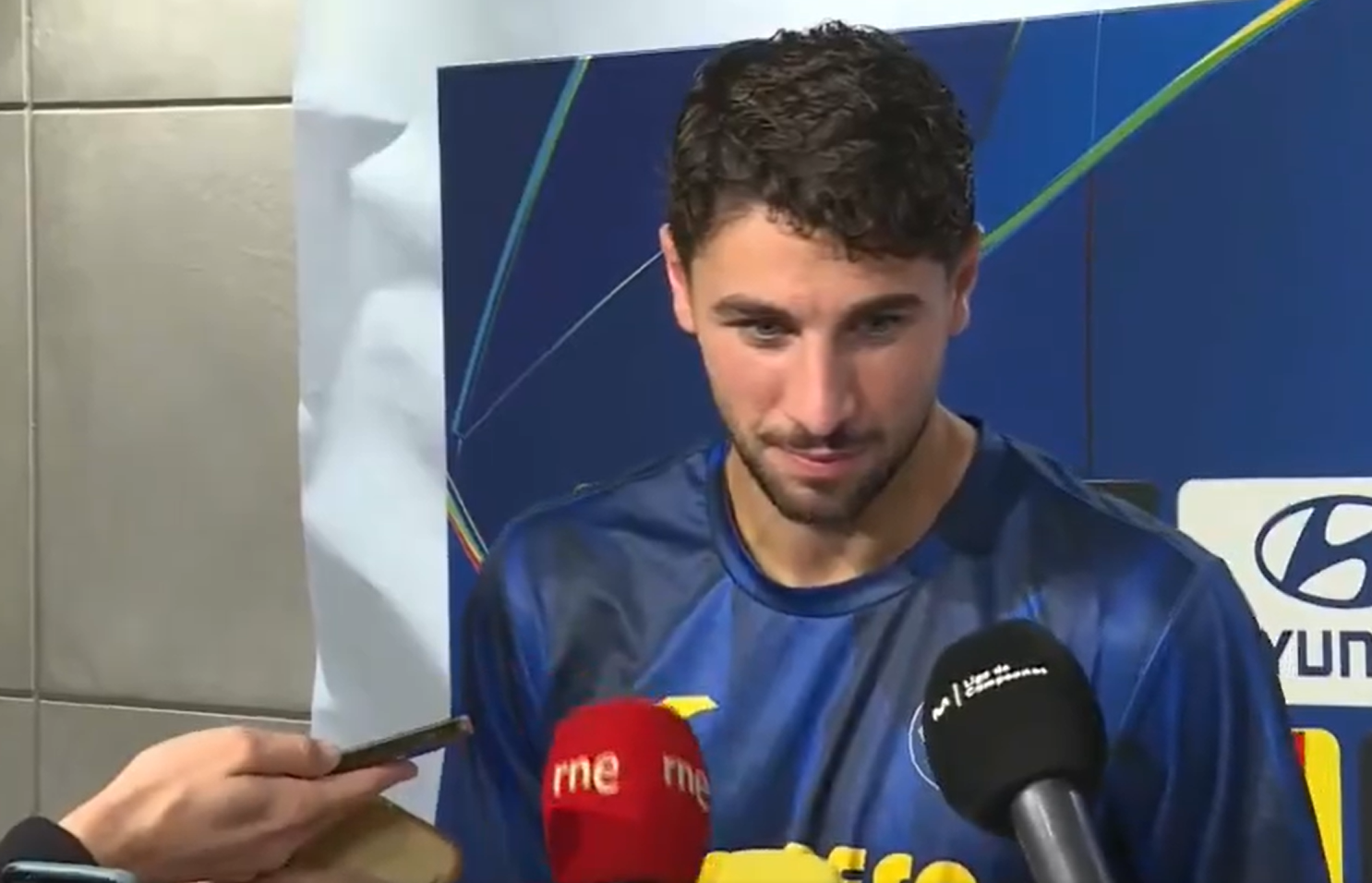 Santi Comesaña, al terminar el partido ante el Nápoles