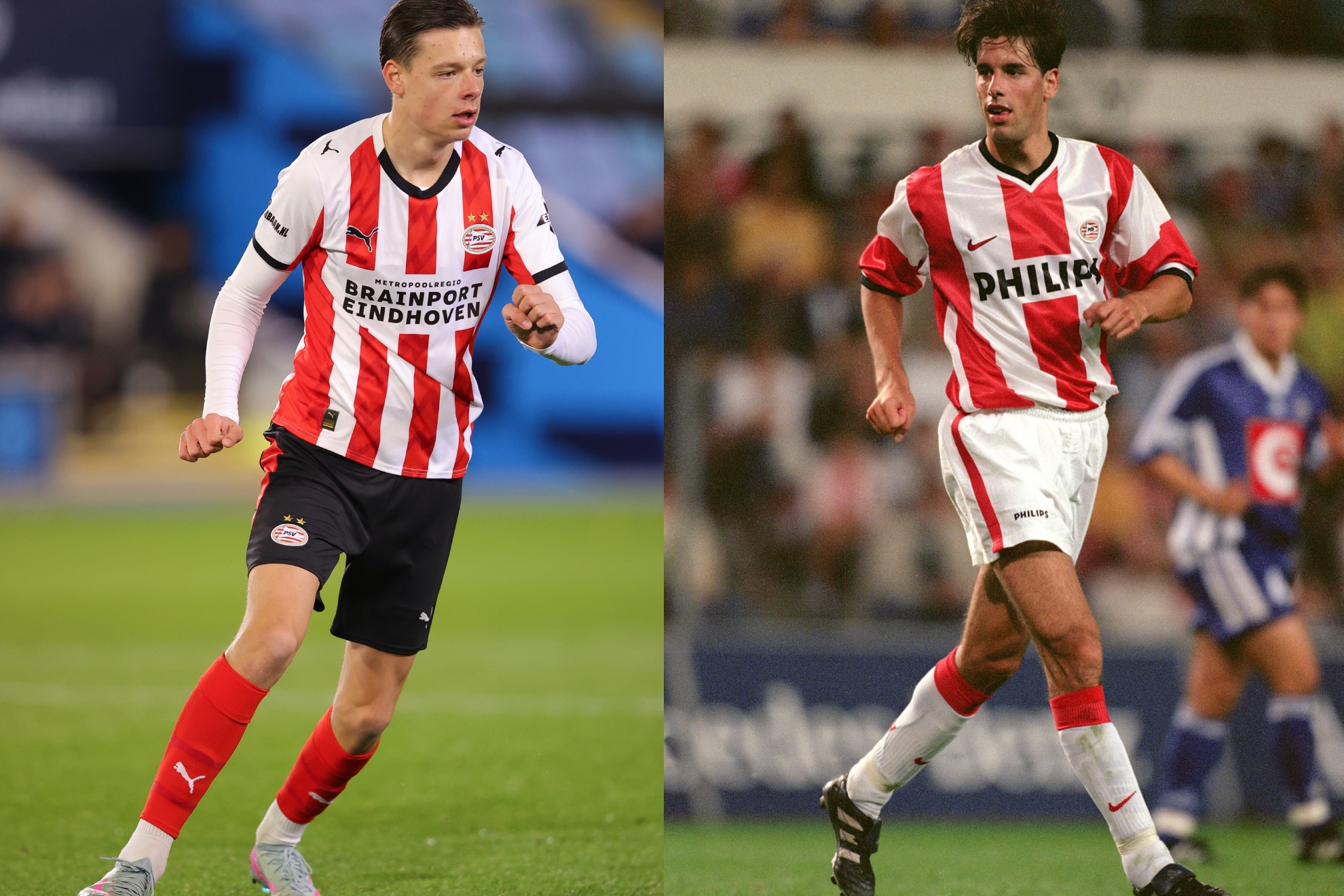 A la izquierda, Liam van Nistelrooy. A la derecha, su padre, Ruud. GETTY IMAGES