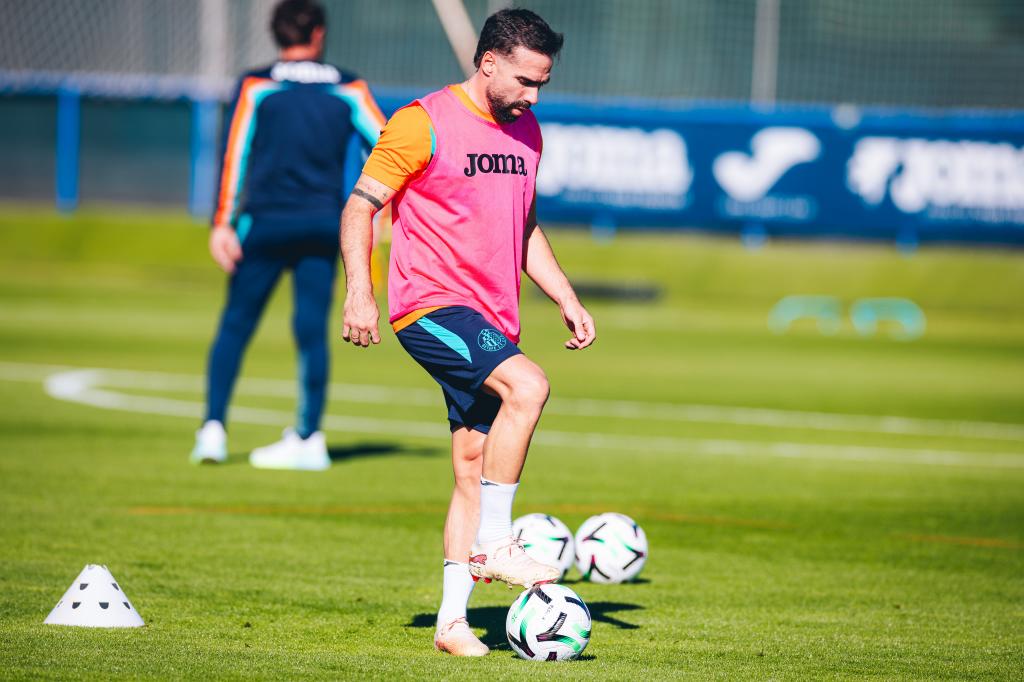 Dani Carvajal, durante un entrenamiento con el Getafe. EFE