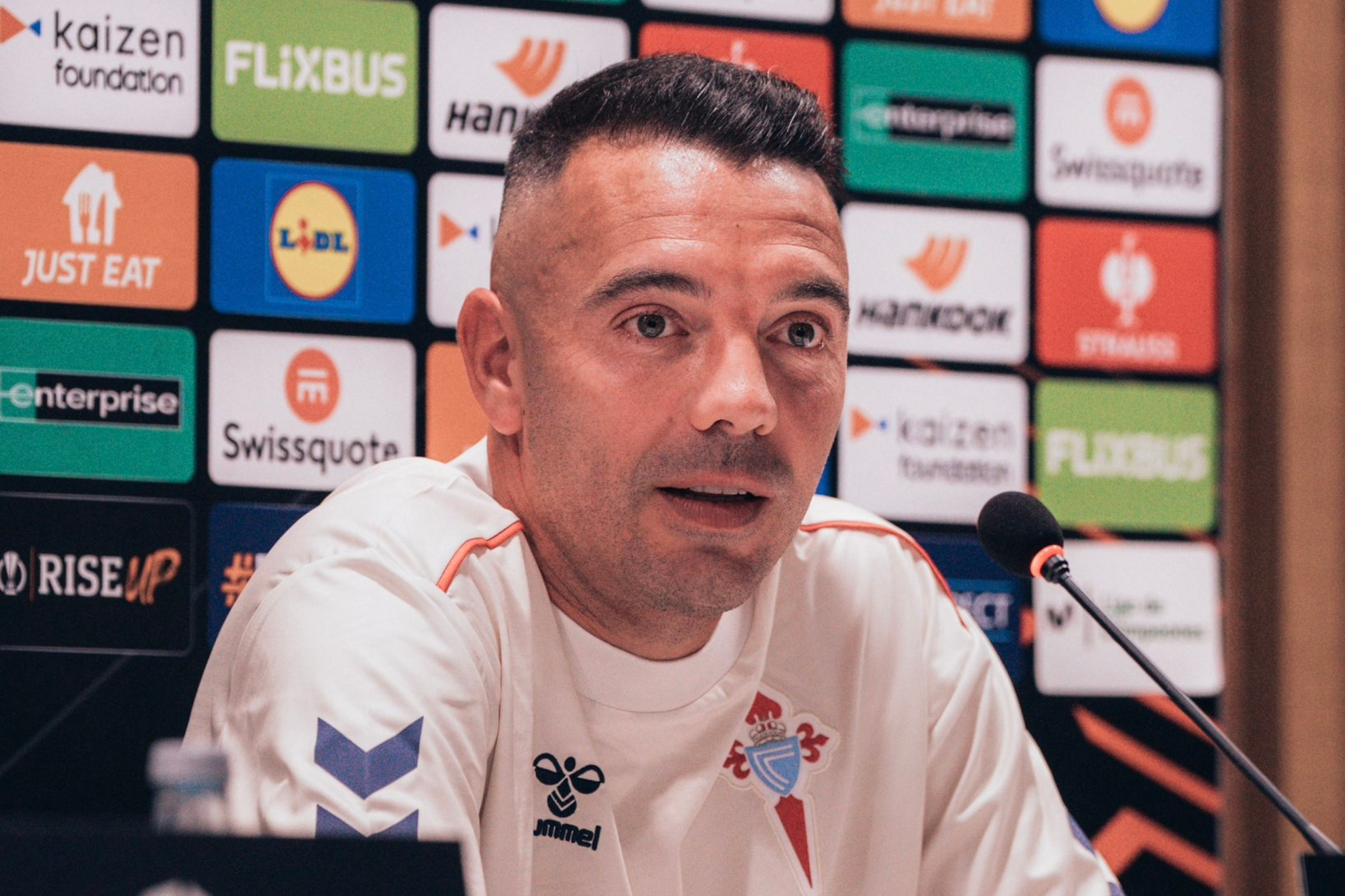Iago Aspas, durante la rueda de prensa previa al choque ante la Juventus. CELTA