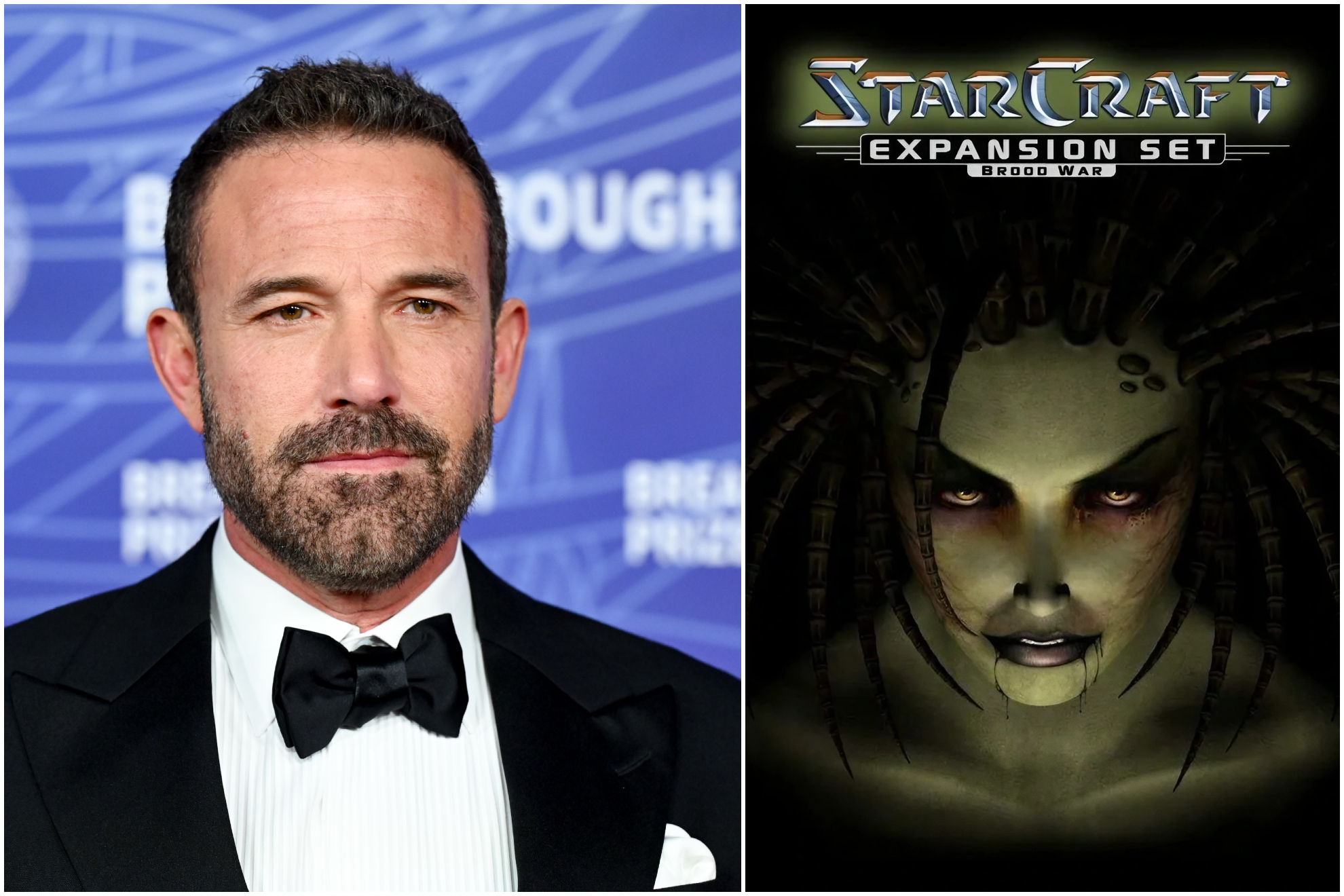 Ben Affleck y la portada de Starcraft:Broodwar.