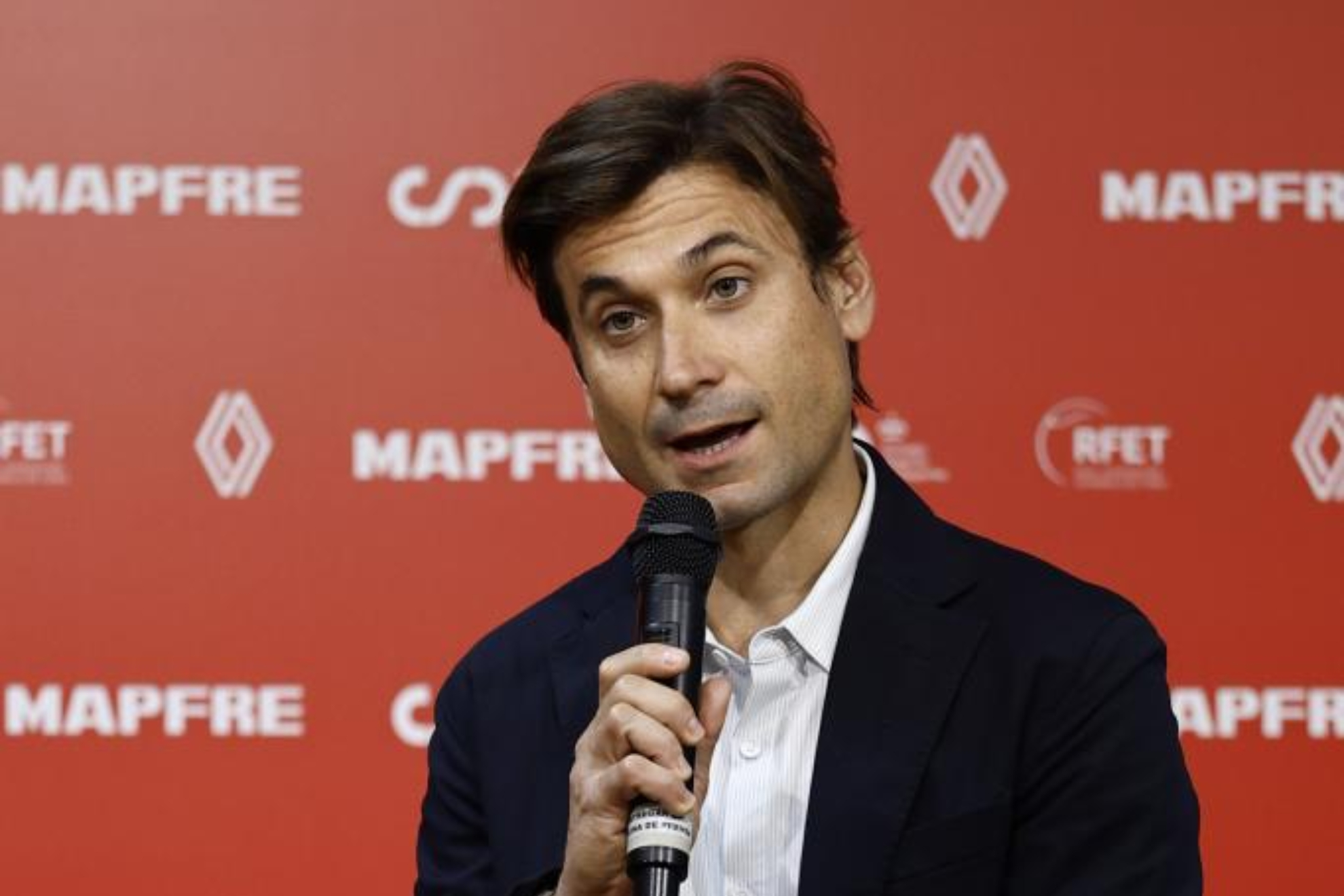 David Ferrer, en una rueda de prensa.