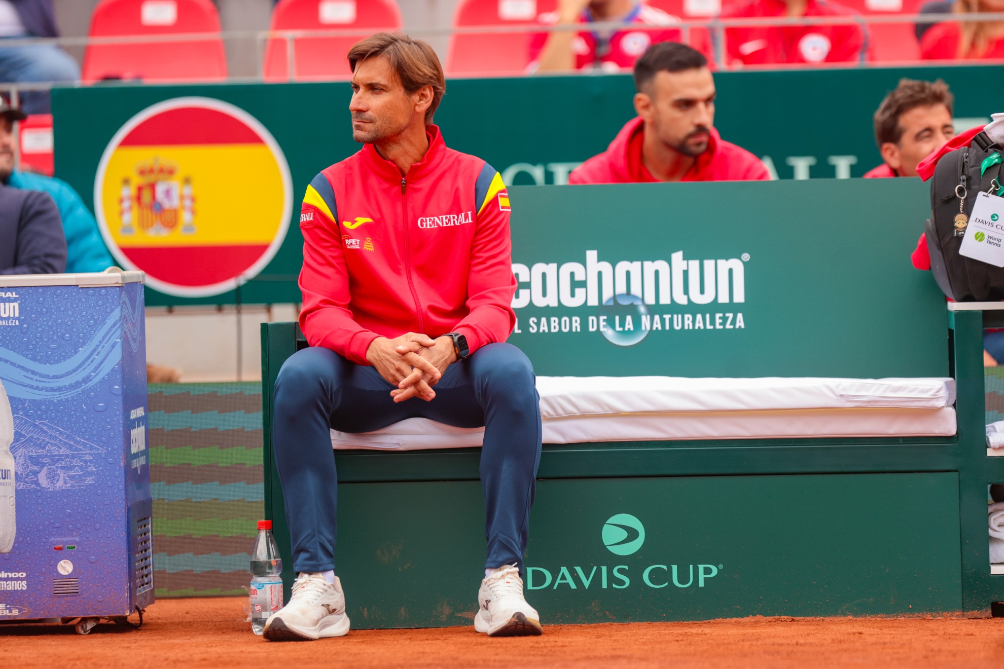 David Ferrer, durante la pasada eliminatoria ante Chile.
