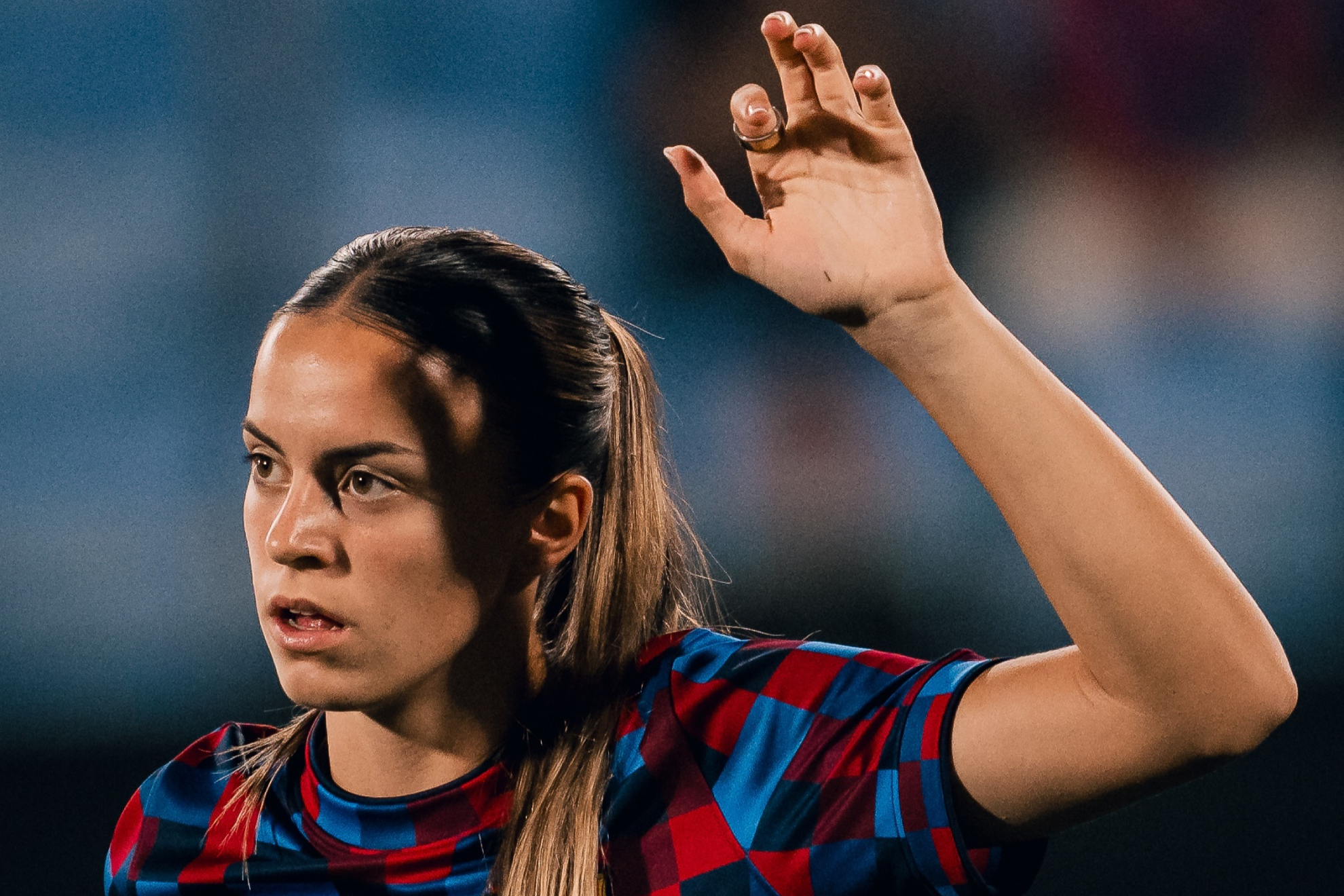 Clara Serrajordi, en la previa de un partido del Barcelona. FC Barcelona