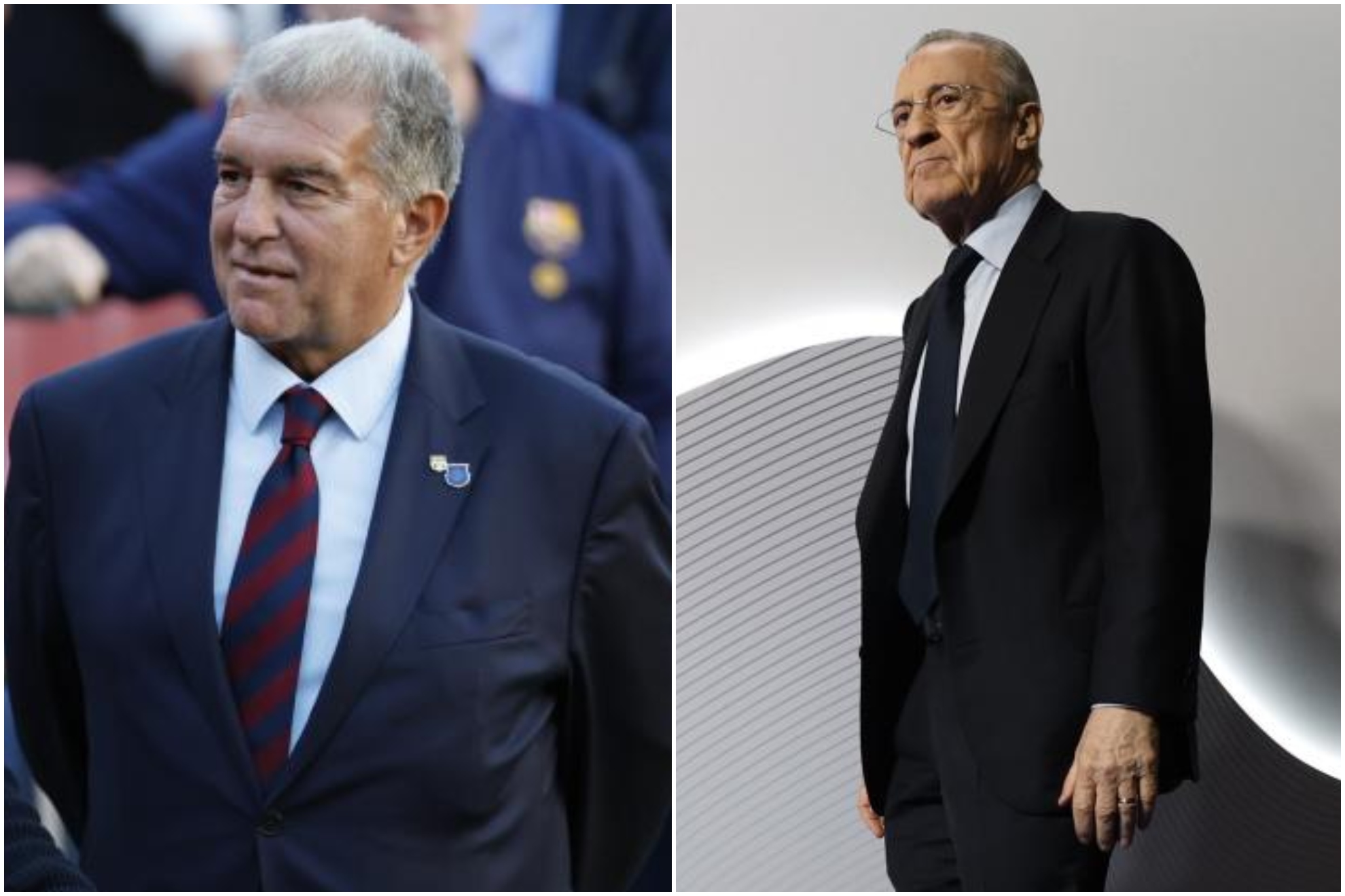 Un montaje con imágenes de Laporta y Florentino Pérez.
