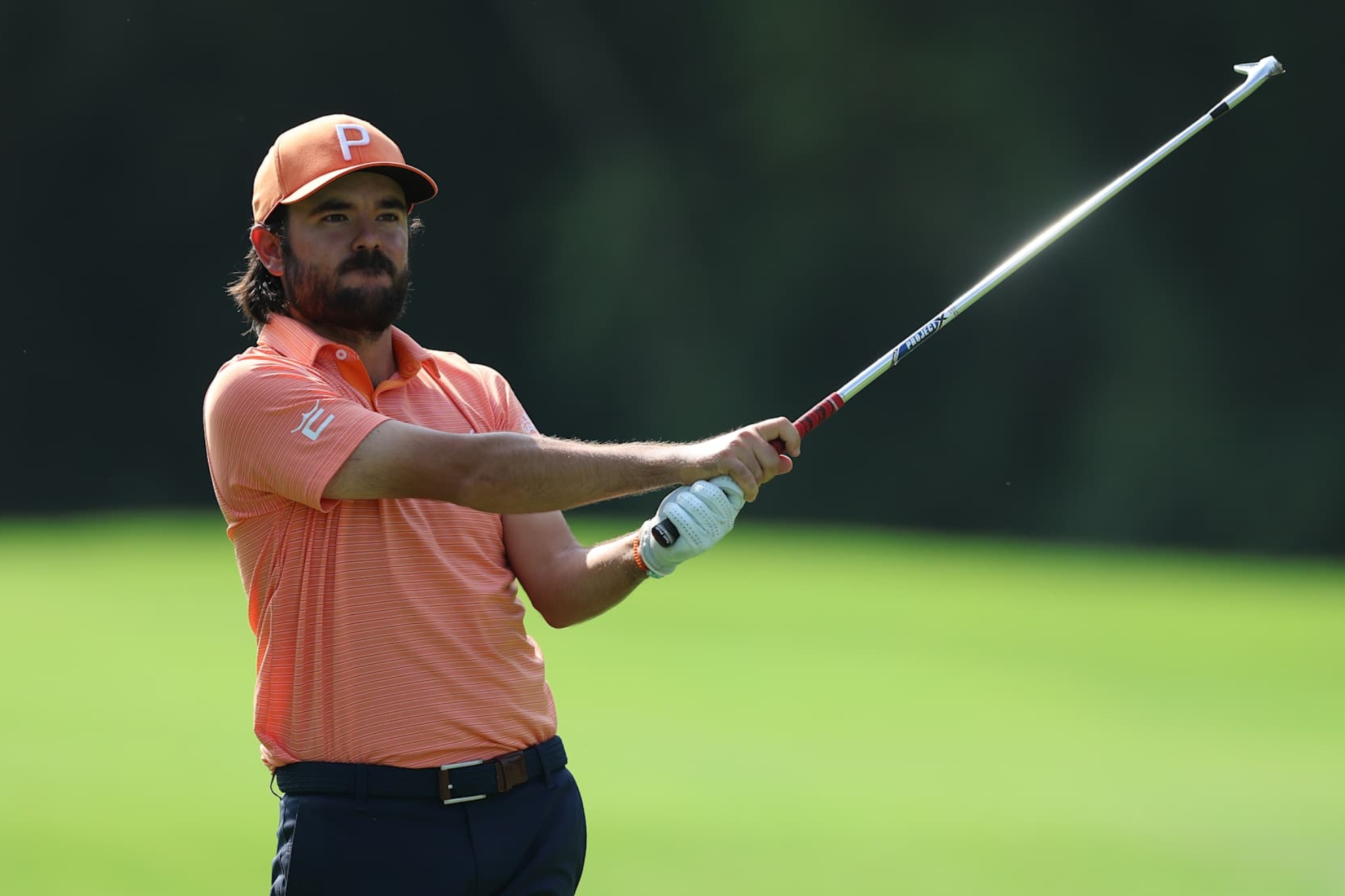 Ángel Hidalgo durante la segunda en Delhi. DP WORLD TOUR