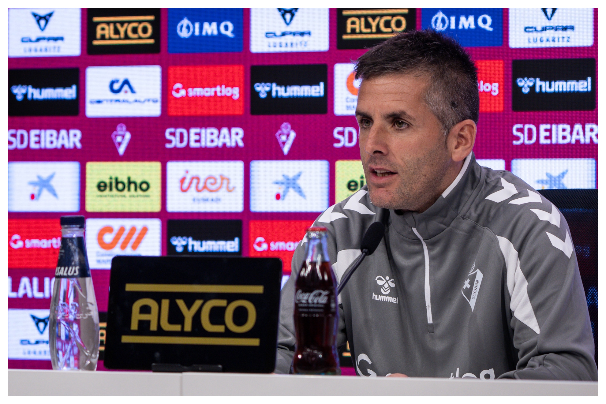 Jokin Aranbarri, durante la rueda de prensa de este viernes SD EIBAR