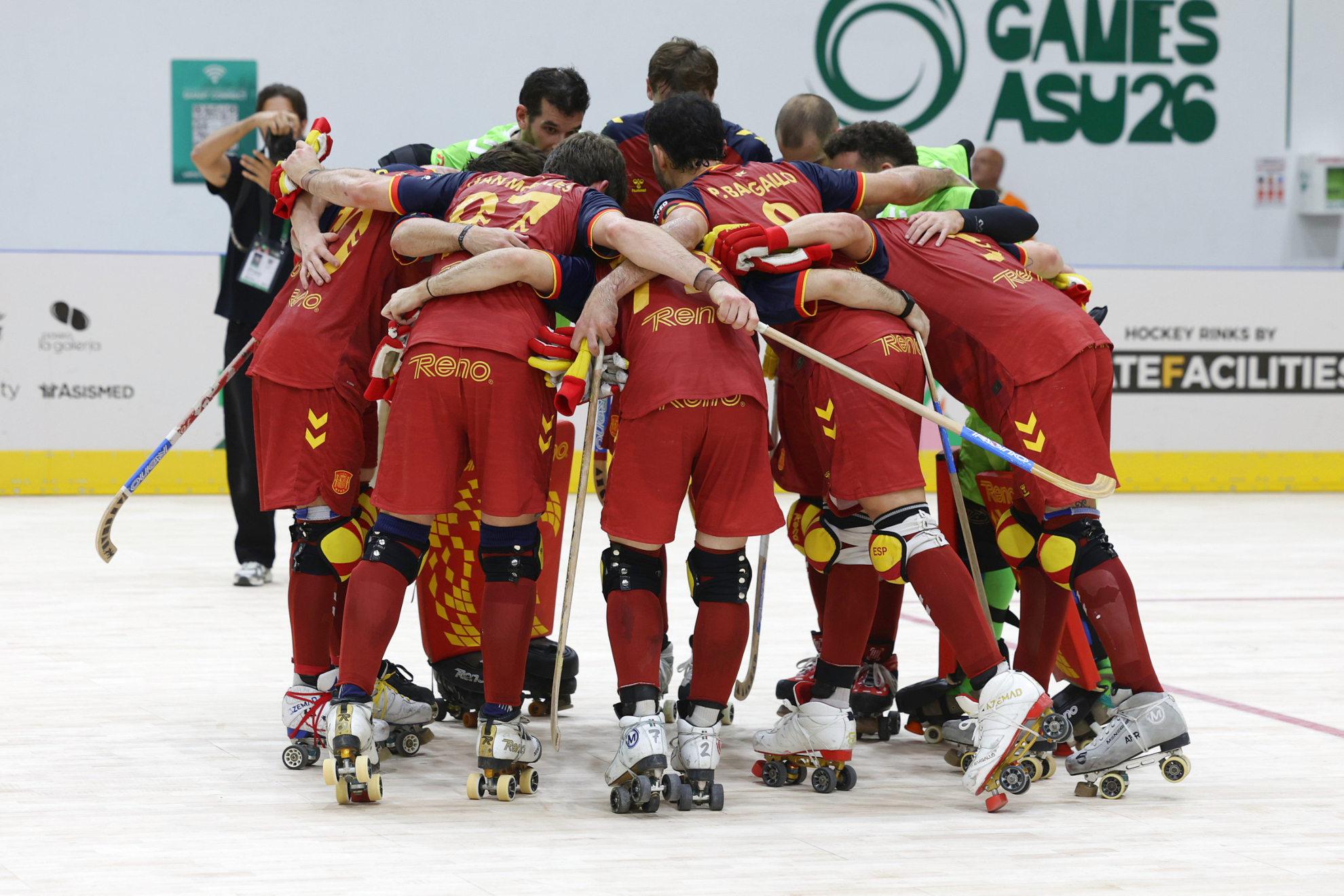 La selección española, antes del partido.