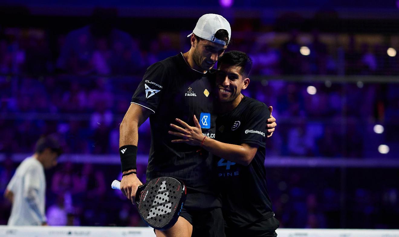 Galán y Chingotto durante el Milán P1. Premier Padel