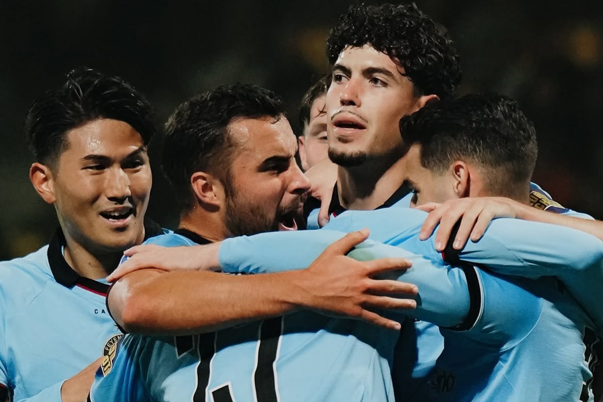 Los jugadores del Feyenoord celebran el gol de Nacho Ferri. INSTAGRAM