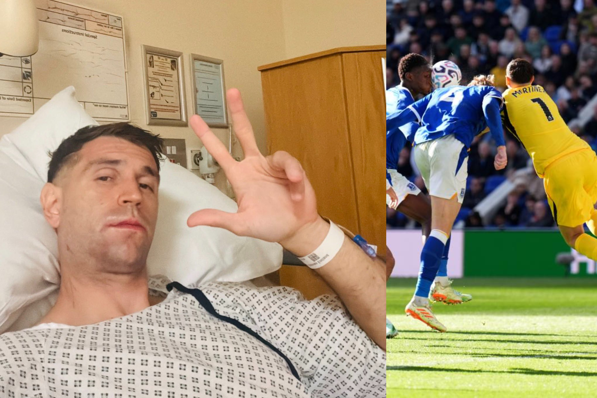 Emiliano Martínez, tras su operacion.
