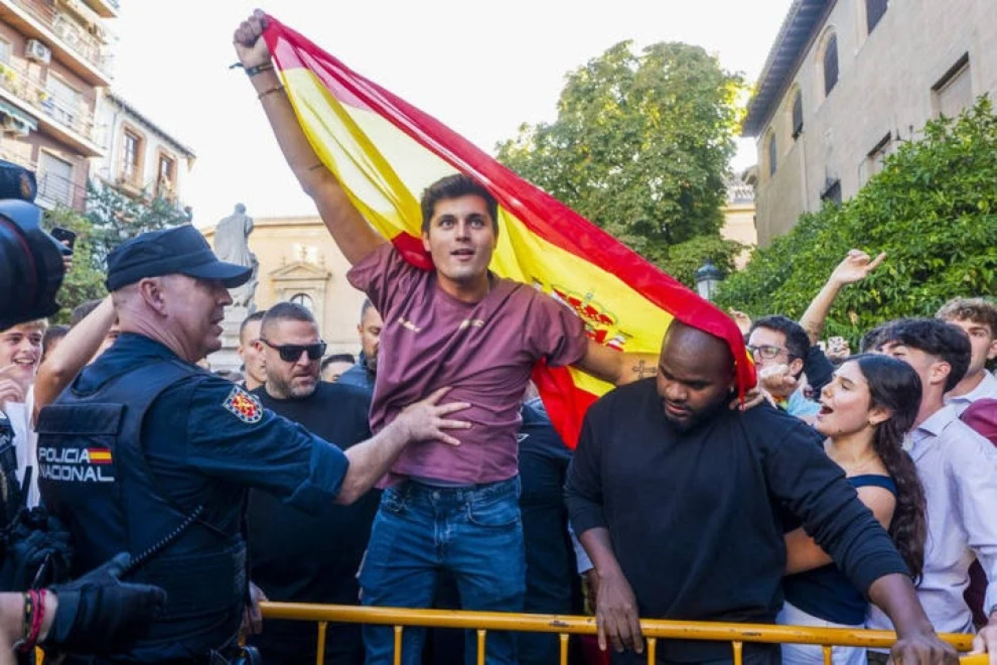 Vito Quiles durante un acto en Pamplona