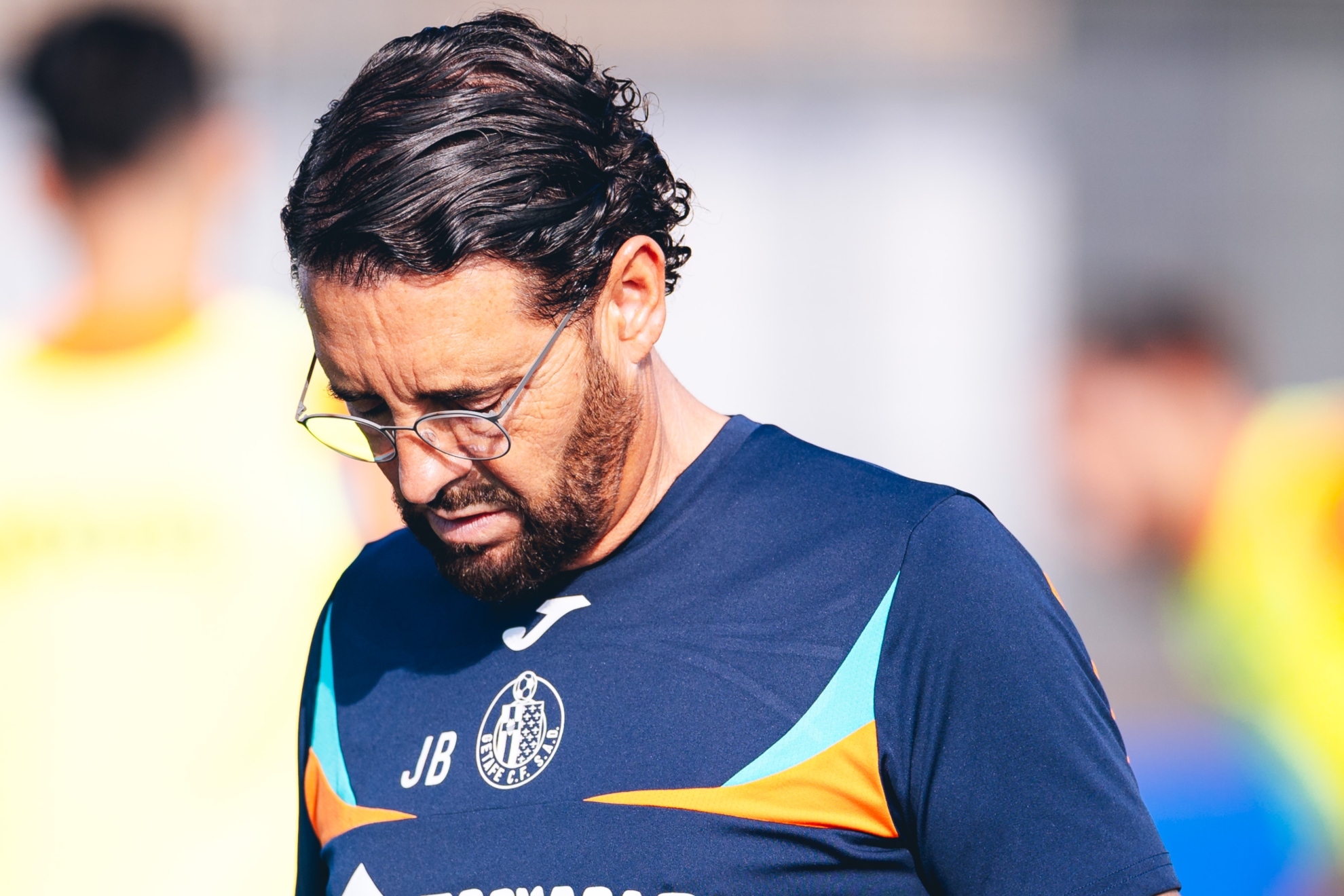 Bordalás, en un entrenamiento esta semana. GETAFE CF