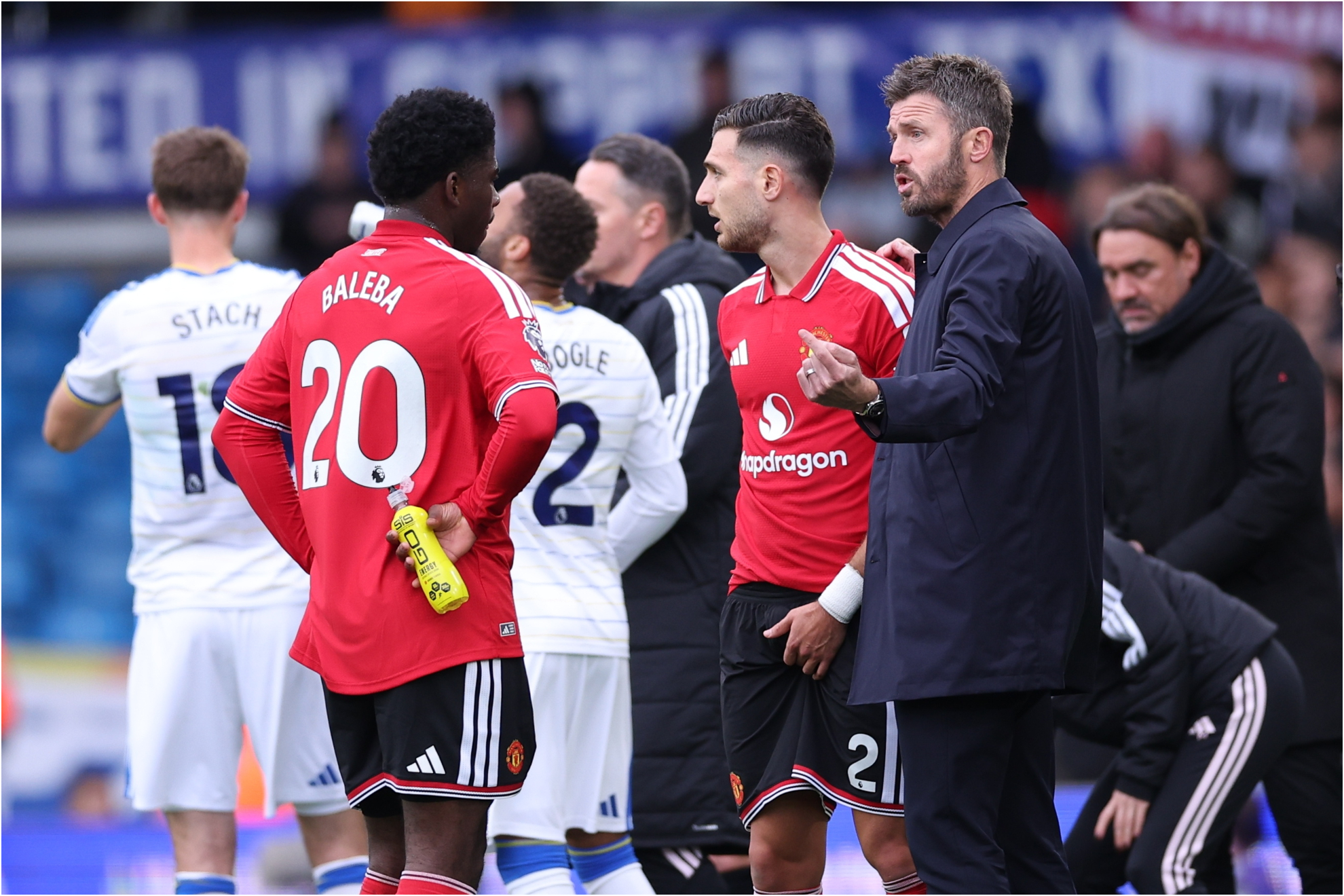 Carrick, a la derecha, en el choque de hoy.