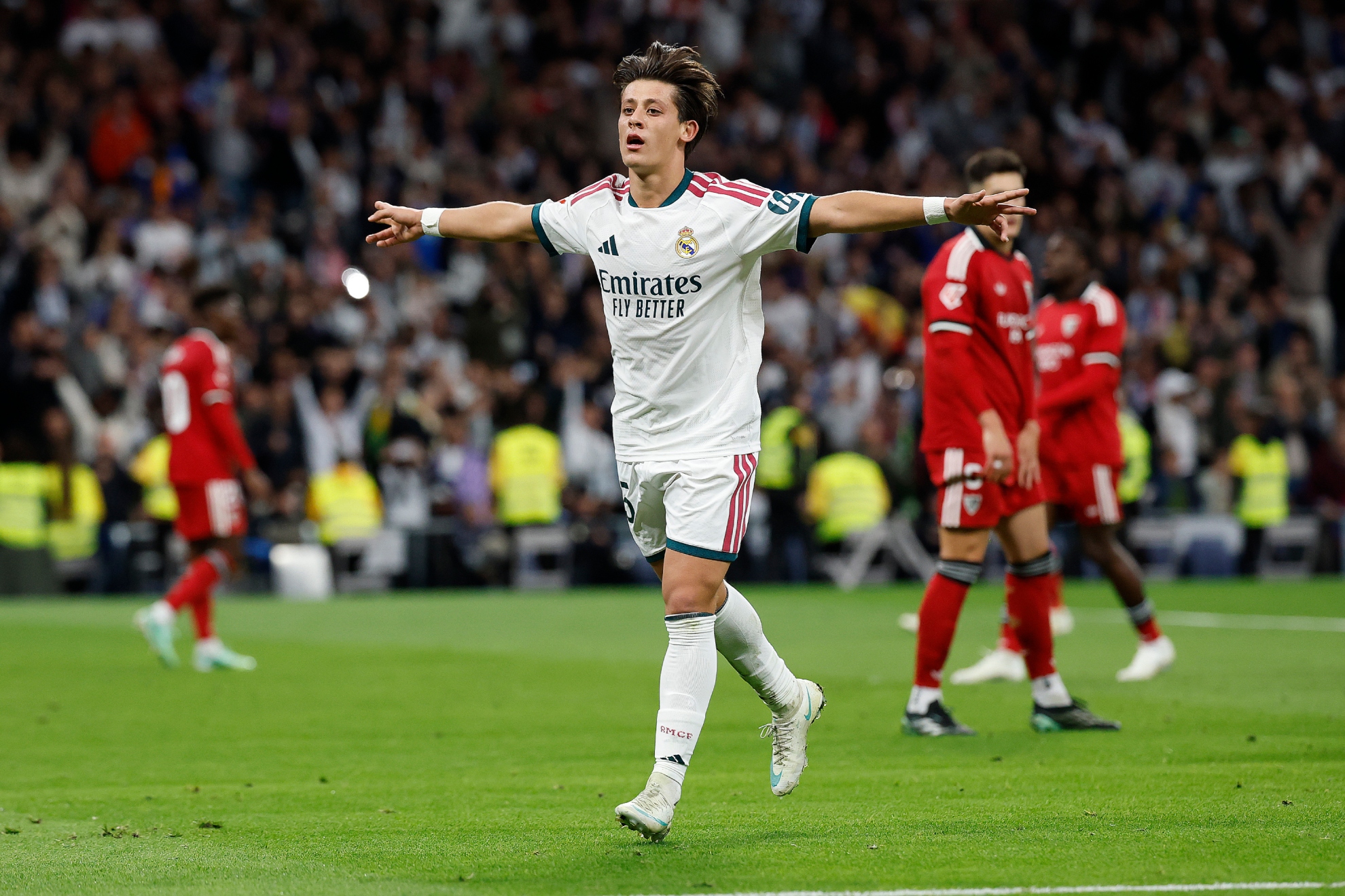 Güler celebrando su gol. CHEMA REY