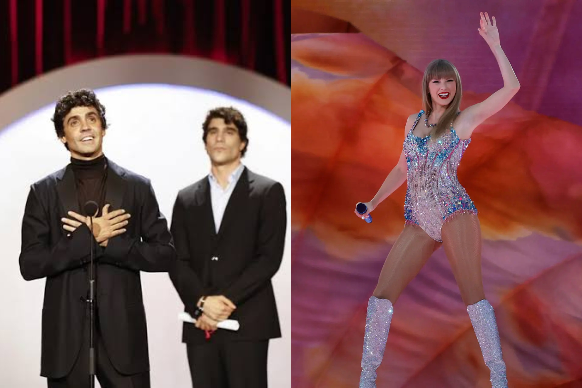 Los Javis izquierda, Taylor Swift derecha EFE