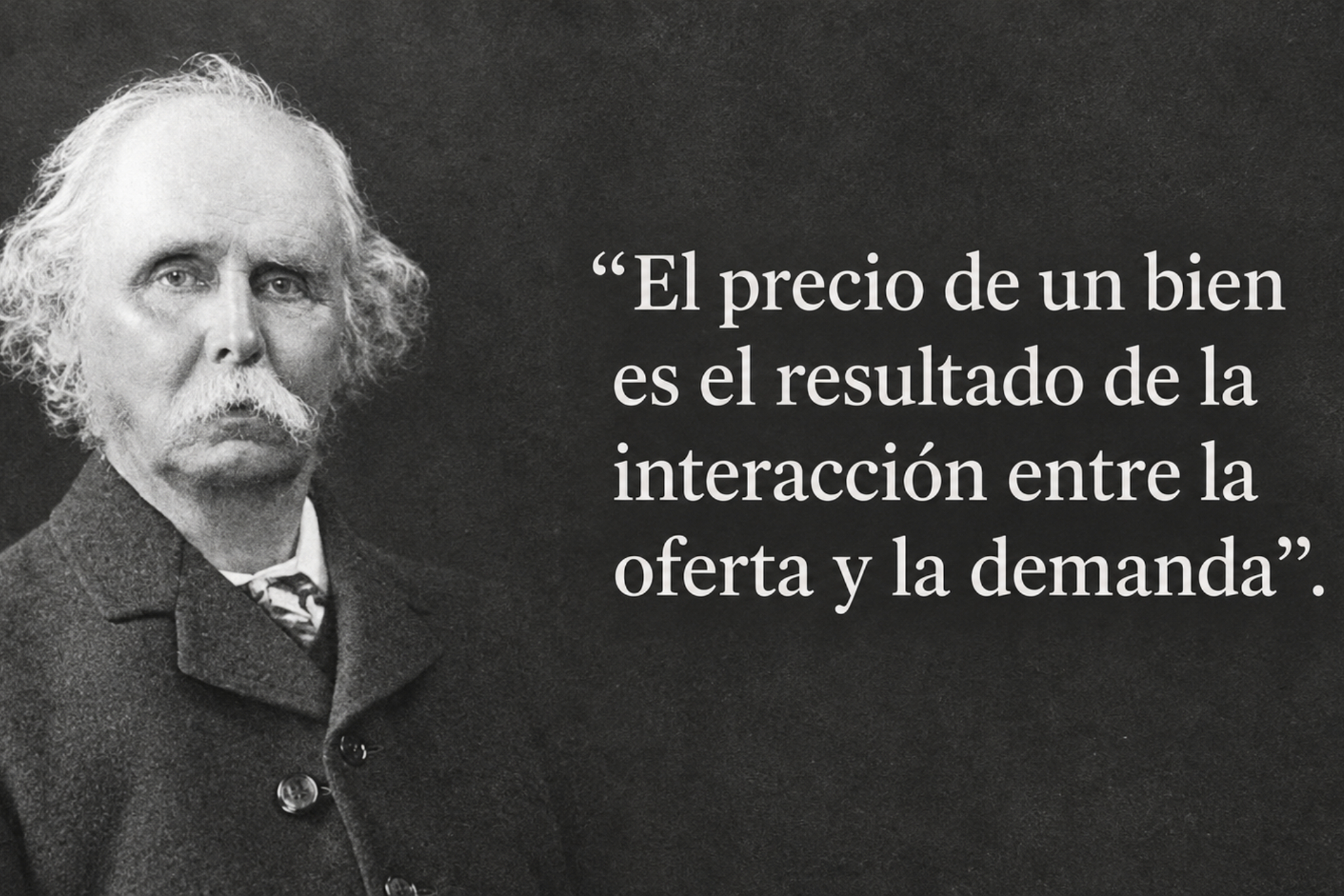Alfred Marshall junto a su frase IA