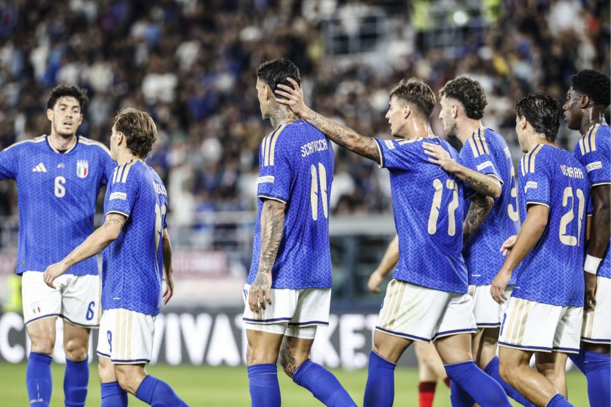 Los jugadores de Italia celebran un gol contra Turquía. EFE